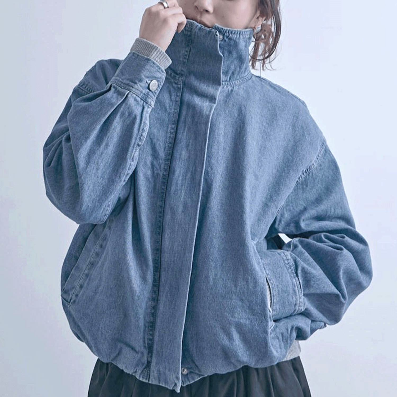 デニムスタンドブルゾン - 画像13