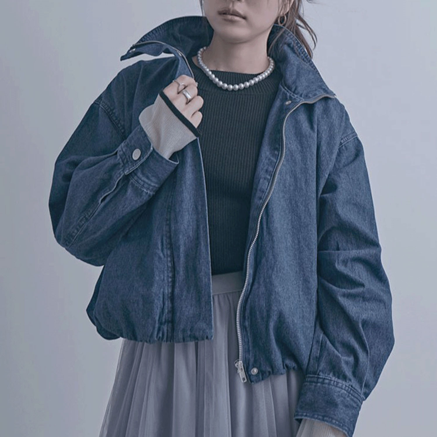 デニムスタンドブルゾン - 画像20