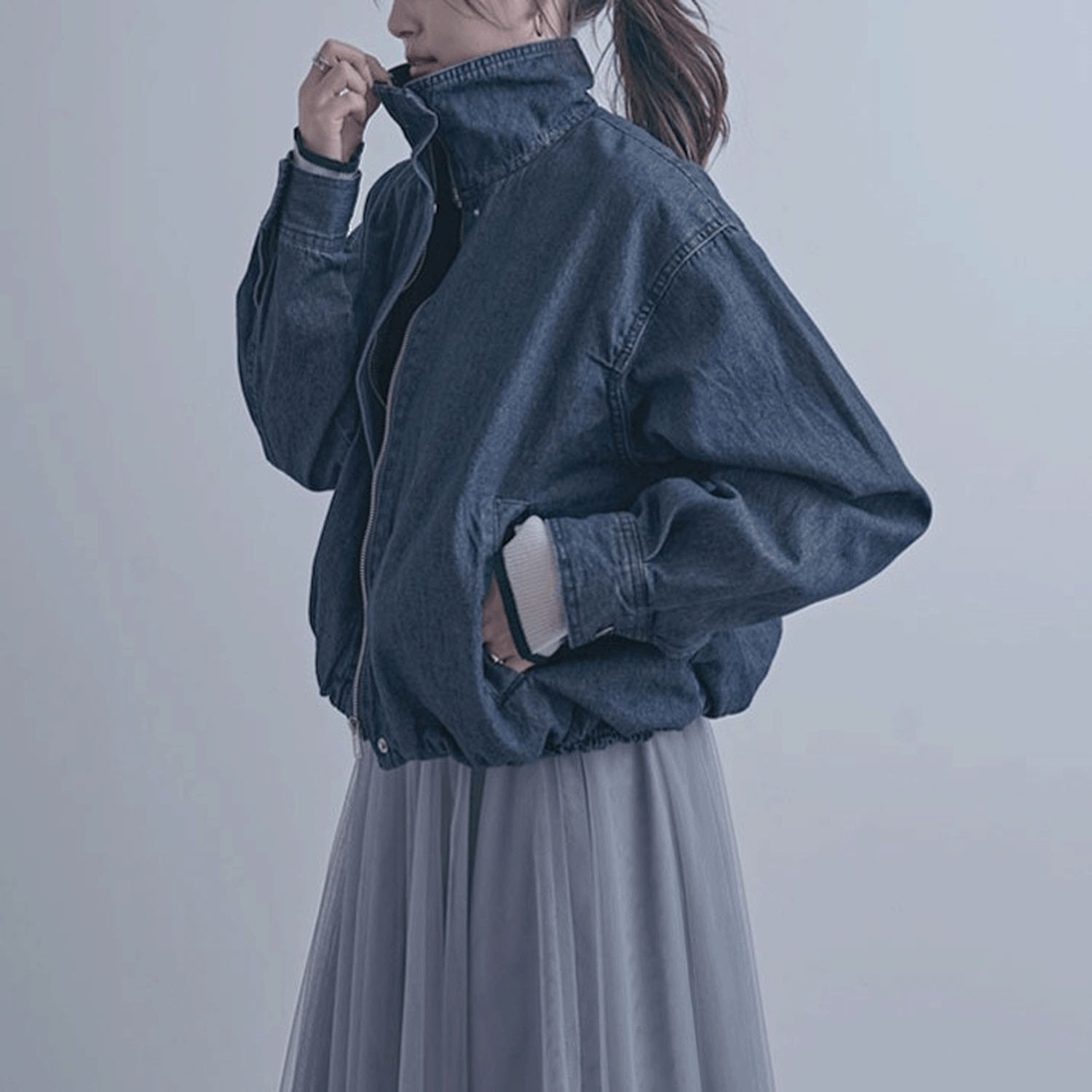 デニムスタンドブルゾン - 画像21