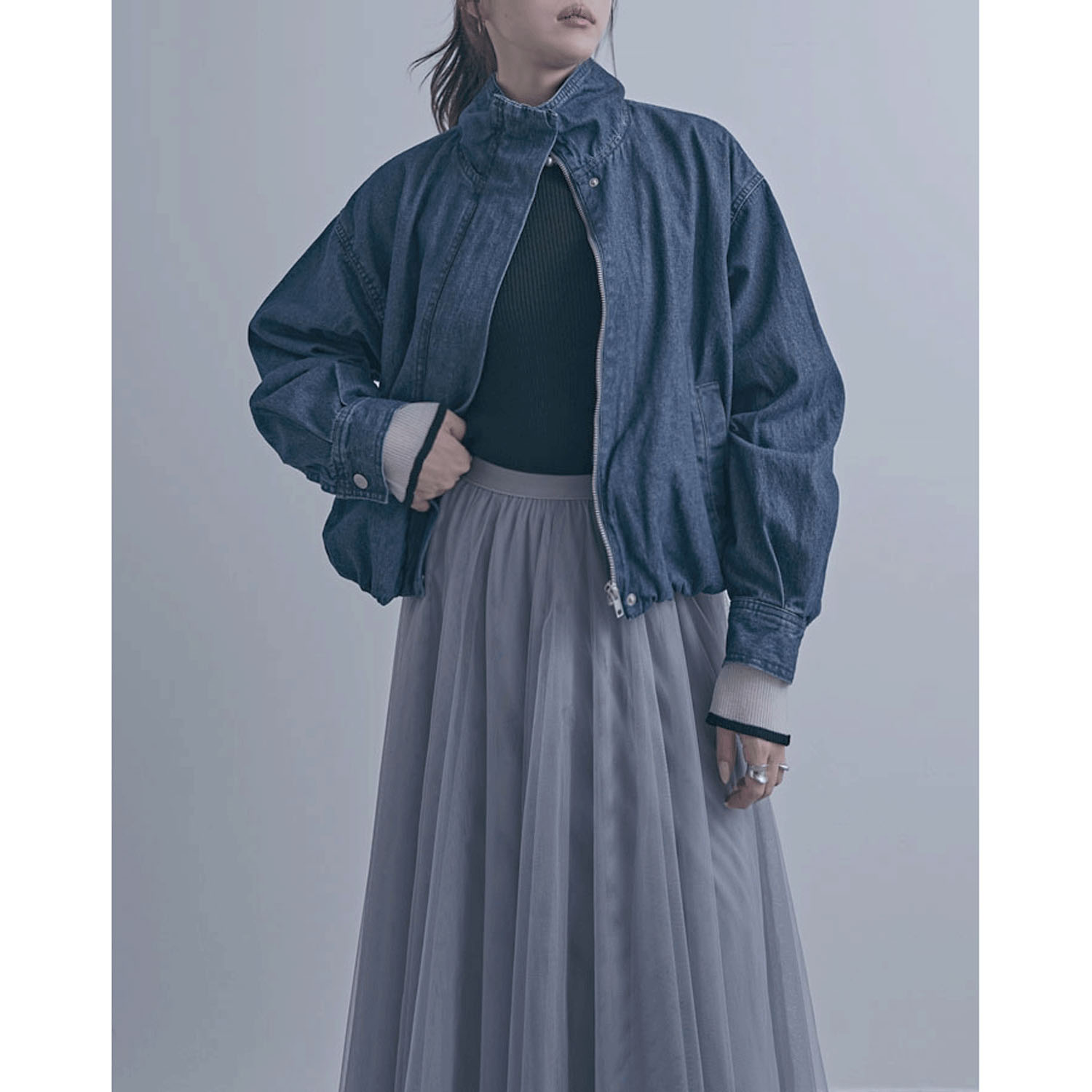 デニムスタンドブルゾン - 画像23