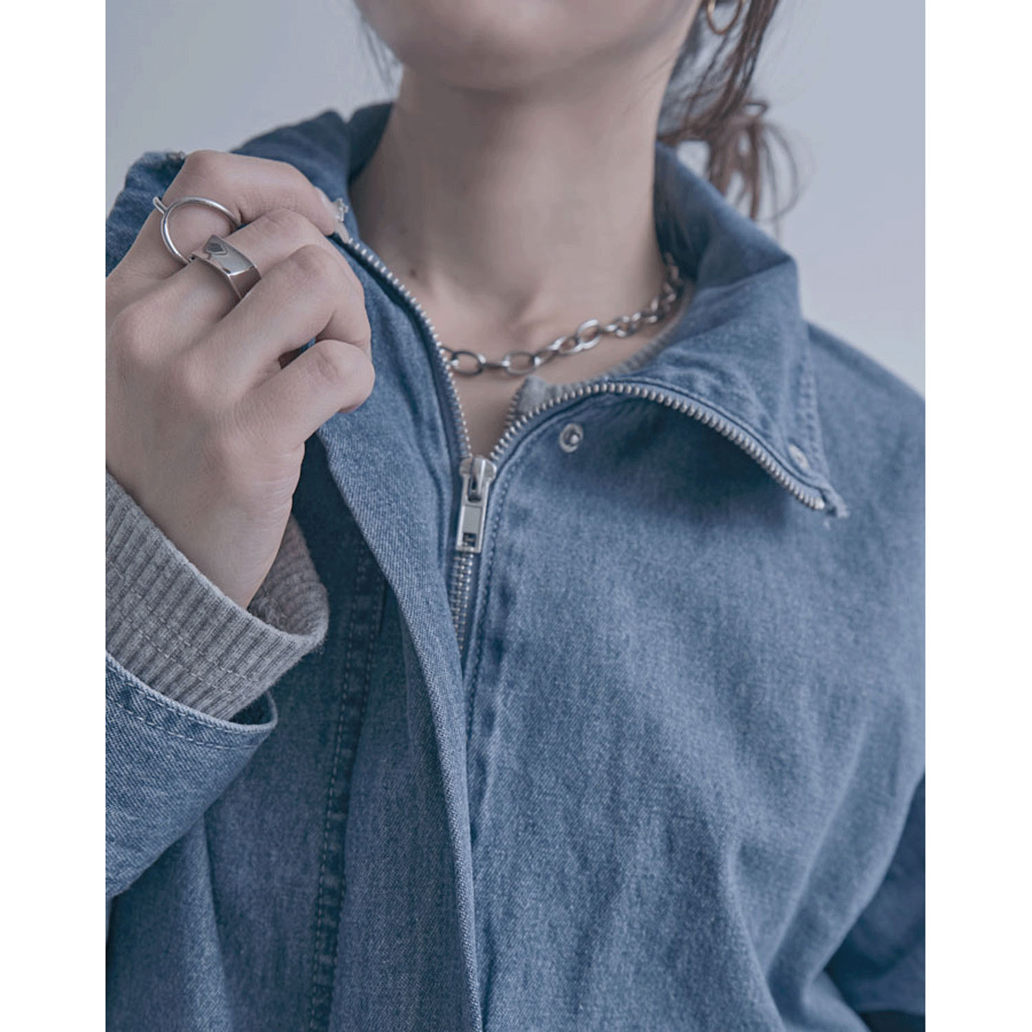 デニムスタンドブルゾン - 画像6