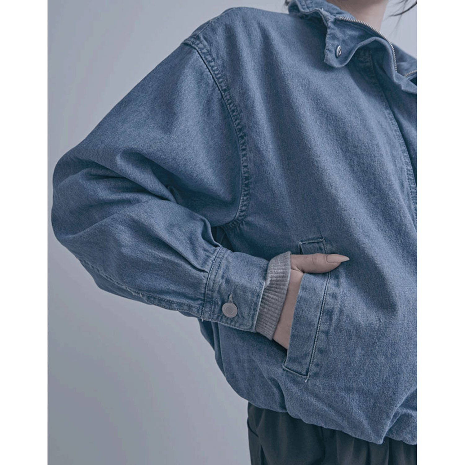 デニムスタンドブルゾン - 画像7