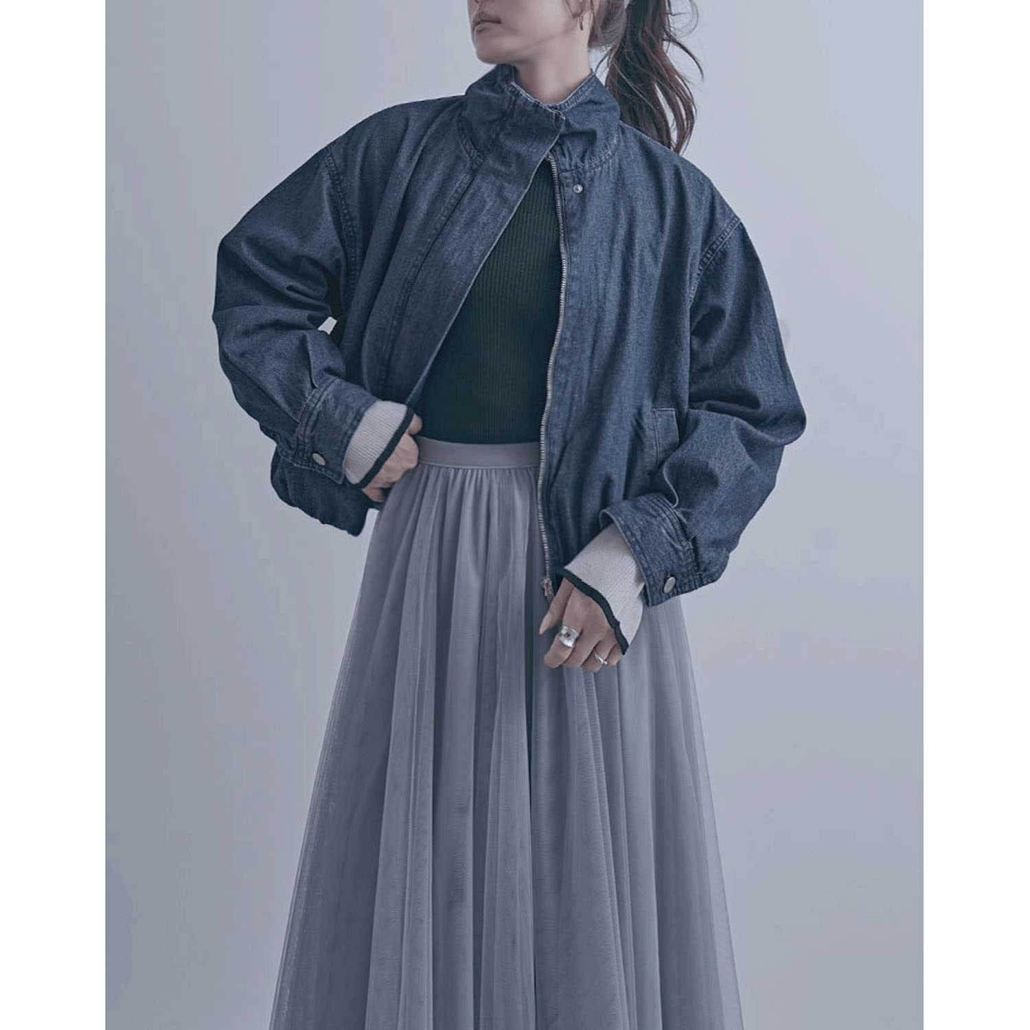 デニムスタンドブルゾン - 画像8