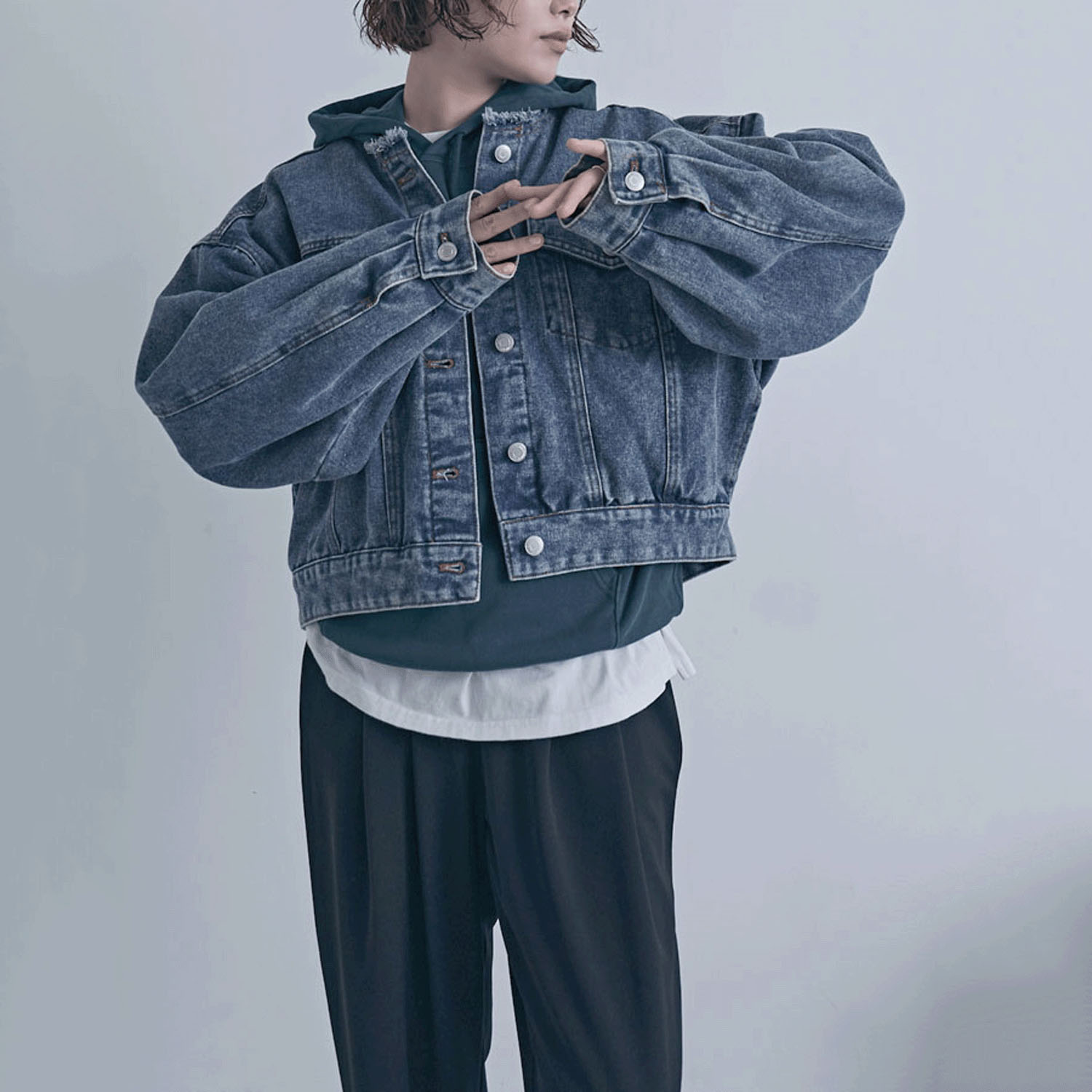 ノーカラーフリンジデニム - 画像2