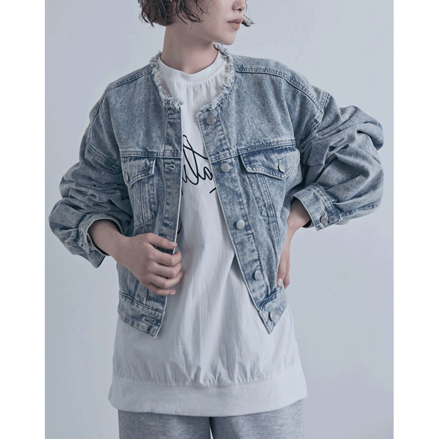 ノーカラーフリンジデニム - 画像11