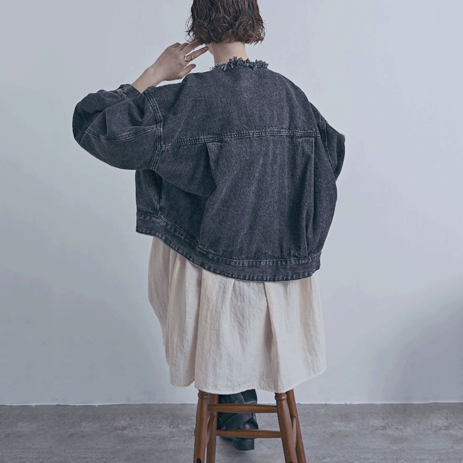 ノーカラーフリンジデニム - 画像7