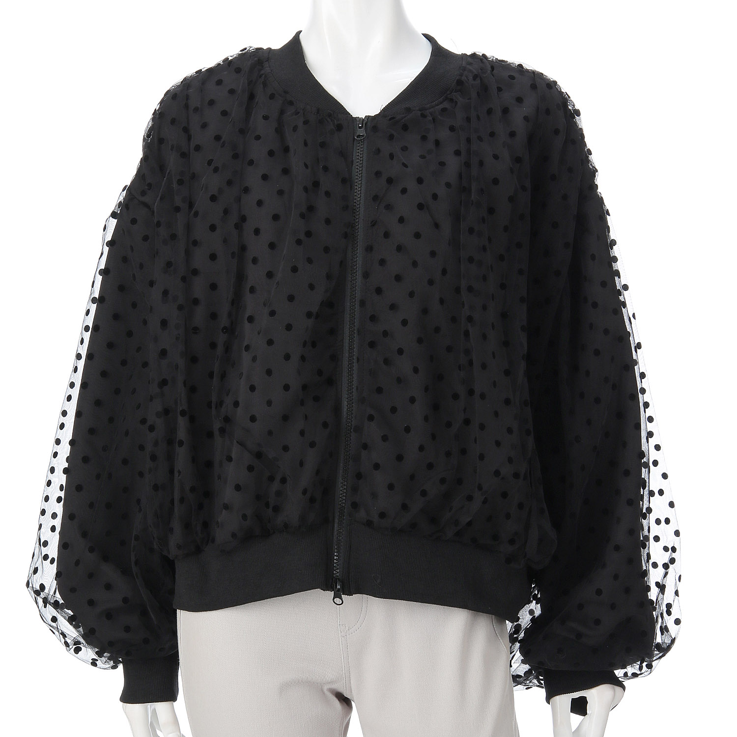 ドットチュールスリーブブルゾン - 画像6