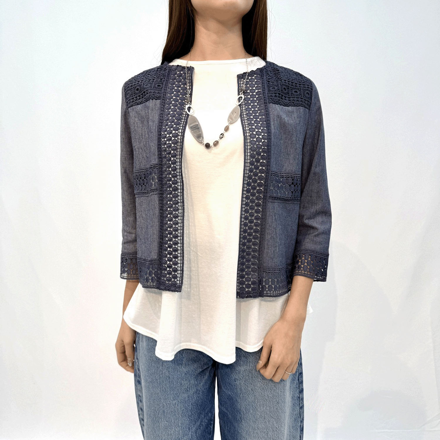 デニム調綿麻PUジャケット - 画像19