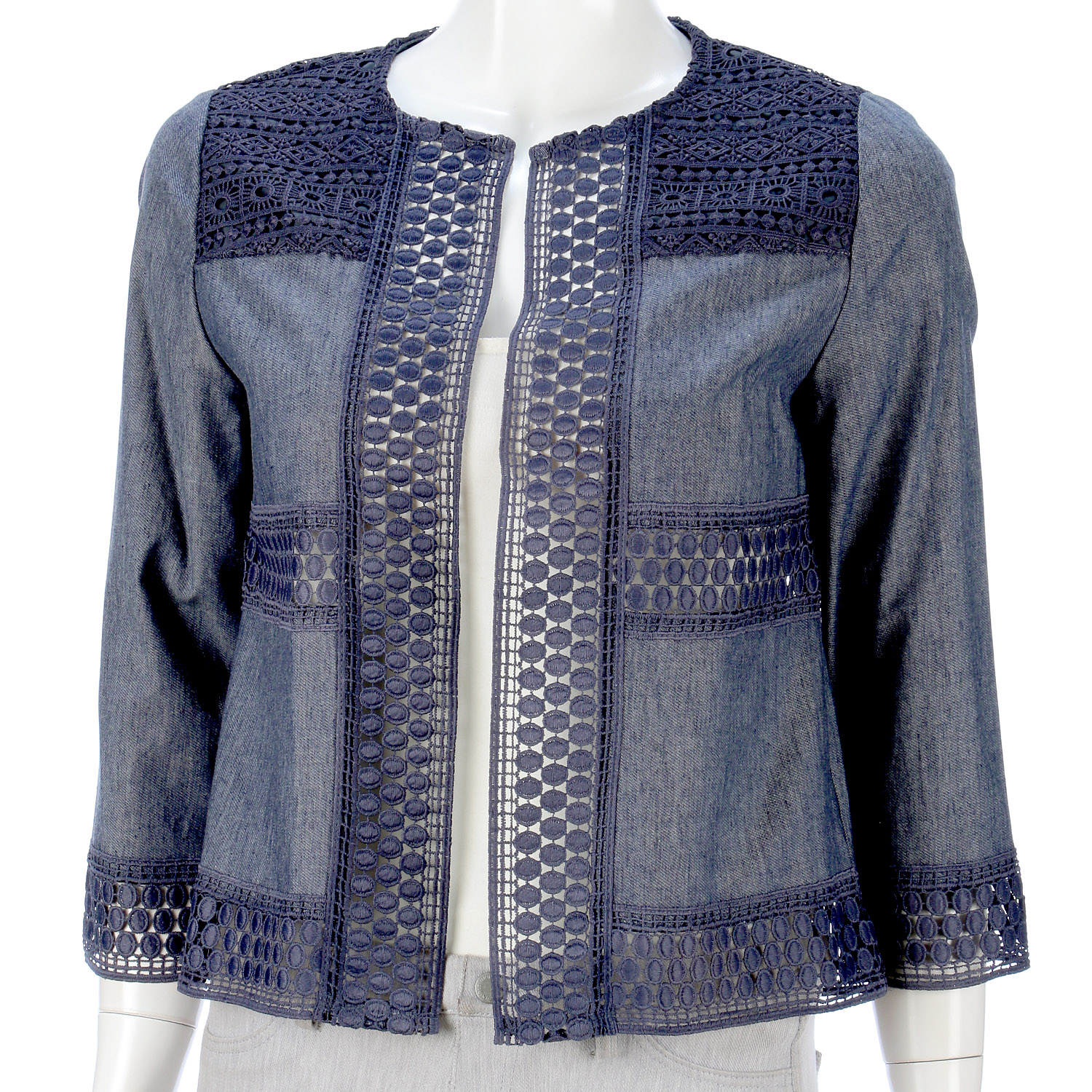 デニム調綿麻PUジャケット - 画像21