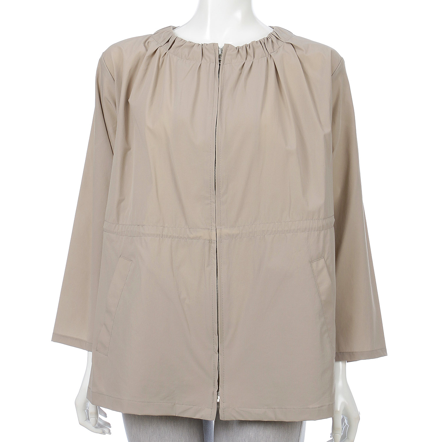 ナイロンストレッチ丸首ジャケット - 画像3