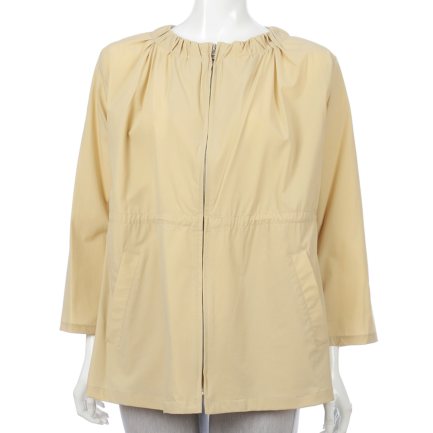 ナイロンストレッチ丸首ジャケット - 画像5