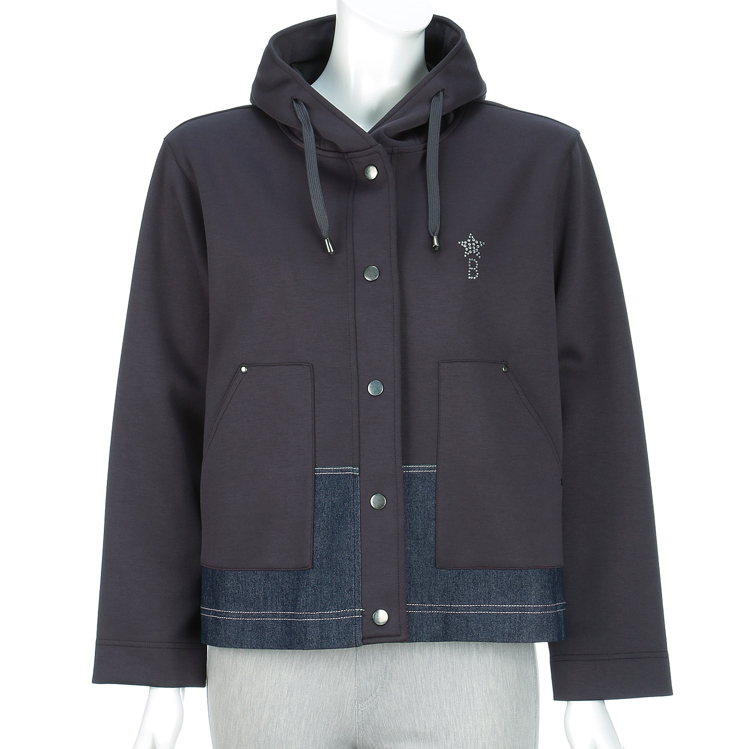 星モチーフデニム切替ジャケット - 画像1