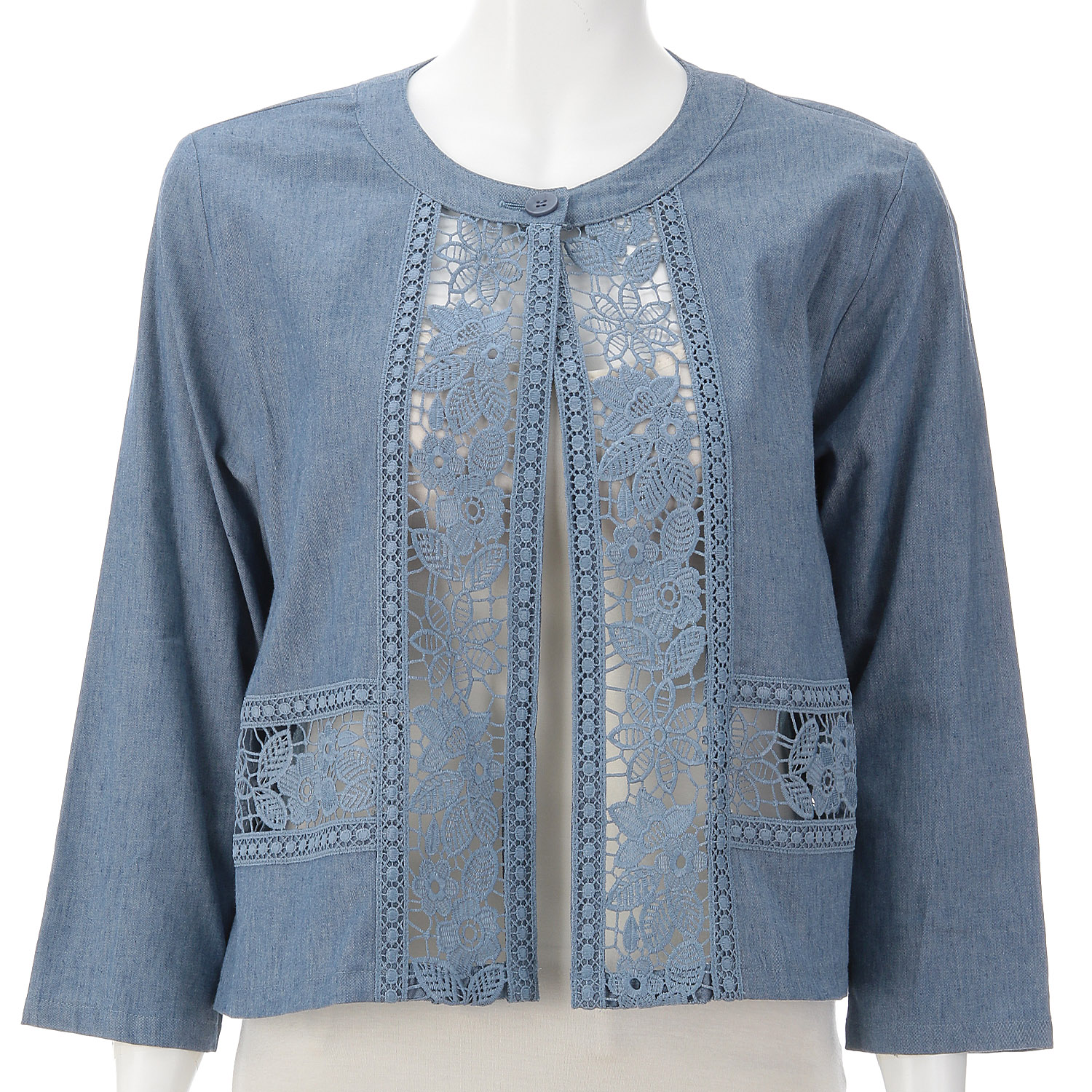 デニム調綿麻PUジャケット - 画像4