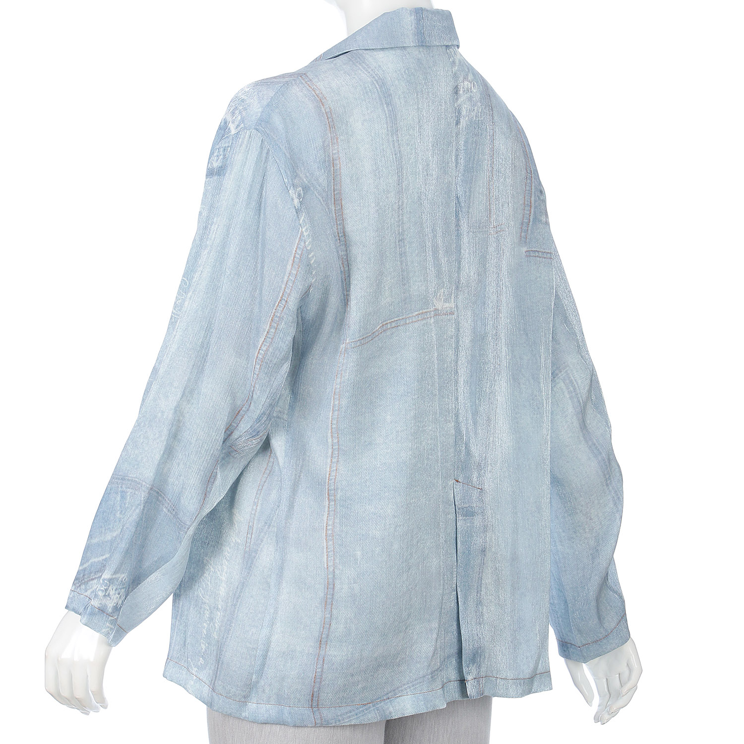 デニム風プリントテーラージャケット - 画像3