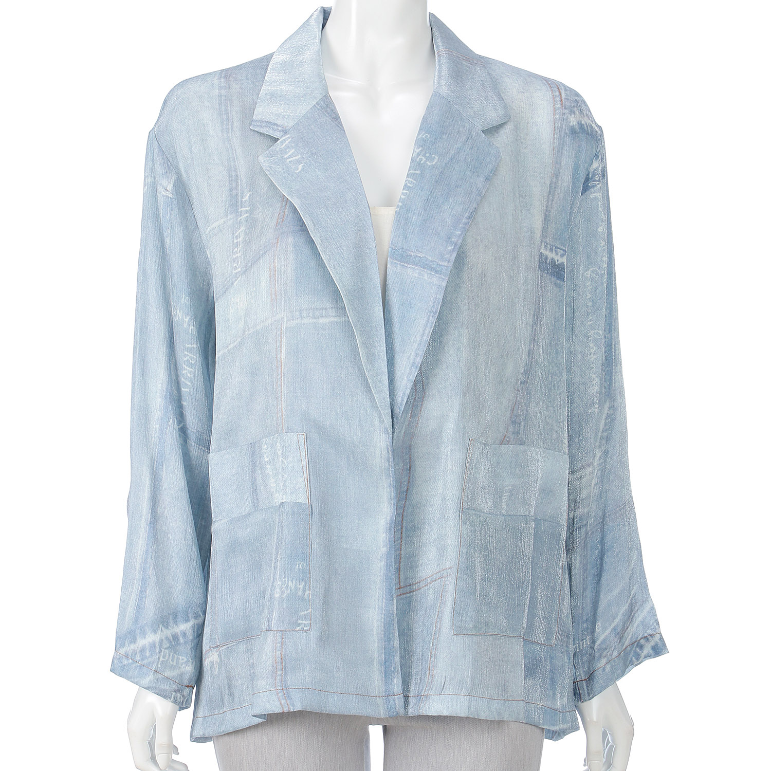 デニム風プリントテーラージャケット - 画像1