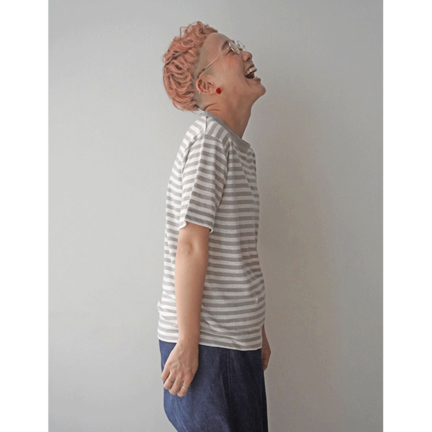 mao made ハーフスリーブスタンダード細しましまTEE - 画像4