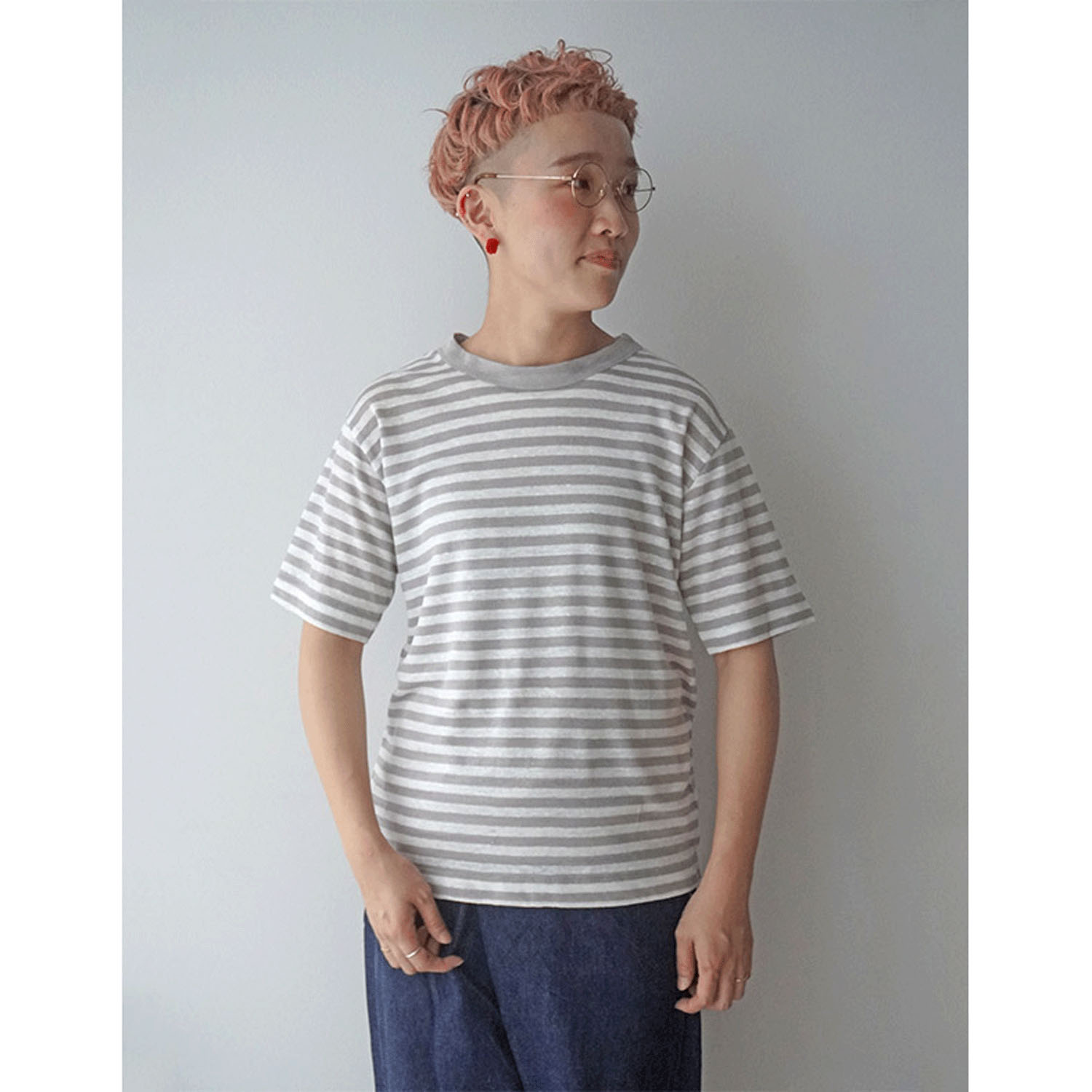 mao made ハーフスリーブスタンダード細しましまTEE