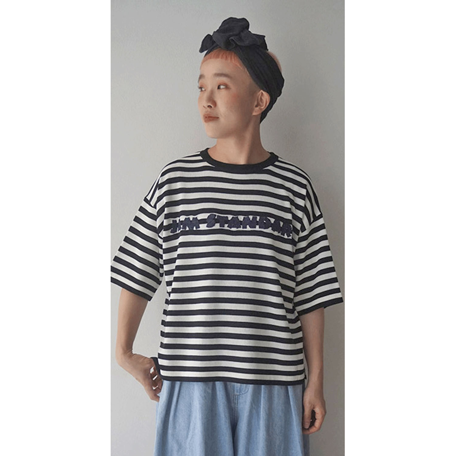 【Insta Live】mao made ロゴ刺繍5分袖ニットTEE - 画像8