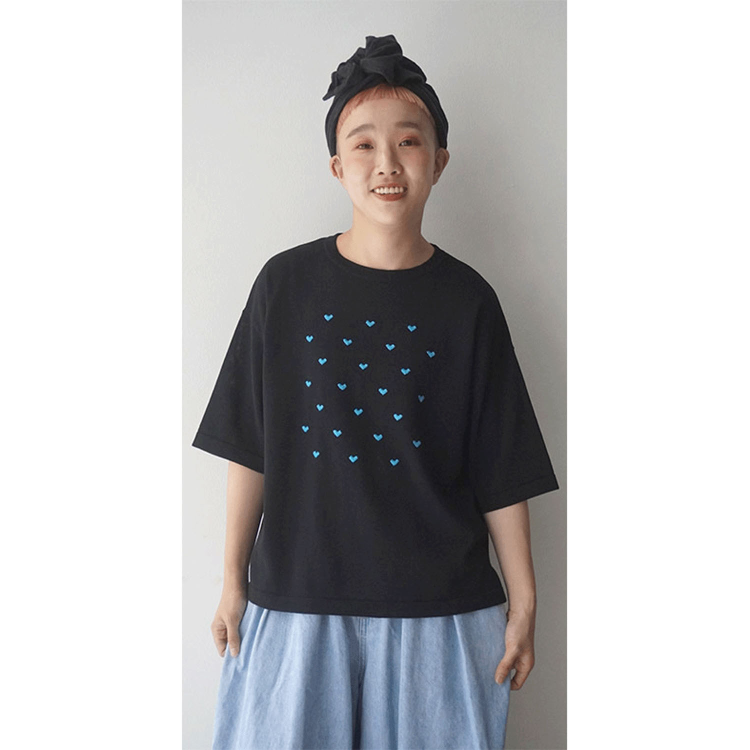 【Insta Live】mao made ハート刺繍5分袖ニットTEE - 画像2
