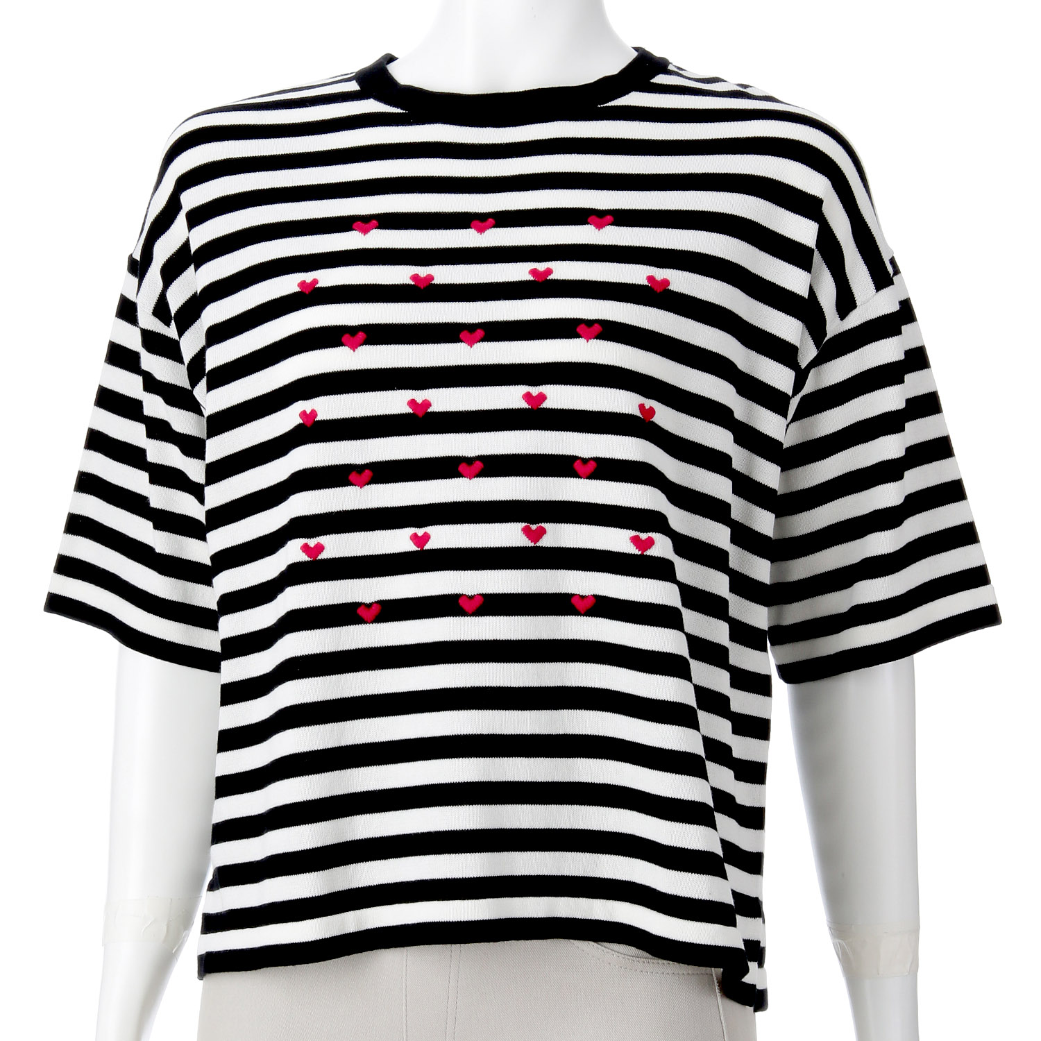 【Insta Live】mao made ハート刺繍5分袖ニットTEE - 画像7