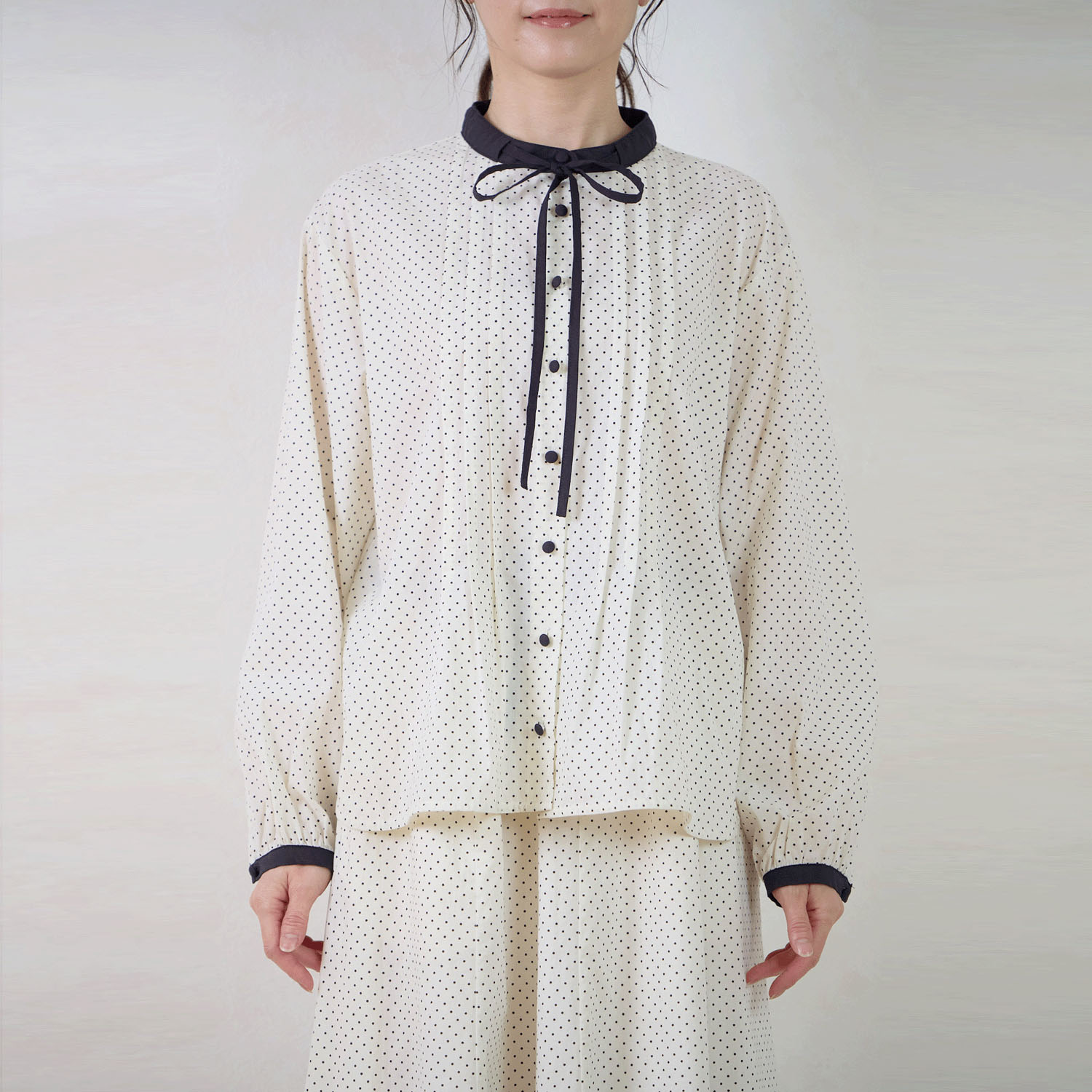 【Insta Live】le ciel ドットプリントブラウス - 画像4