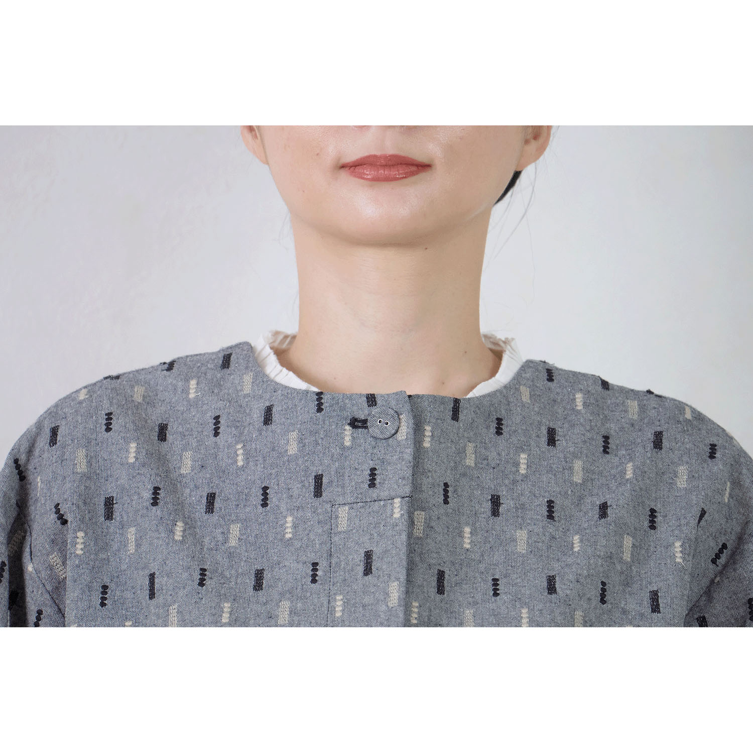 le ciel  ダンガリーマルトシカク刺繍ジャケット - 画像9