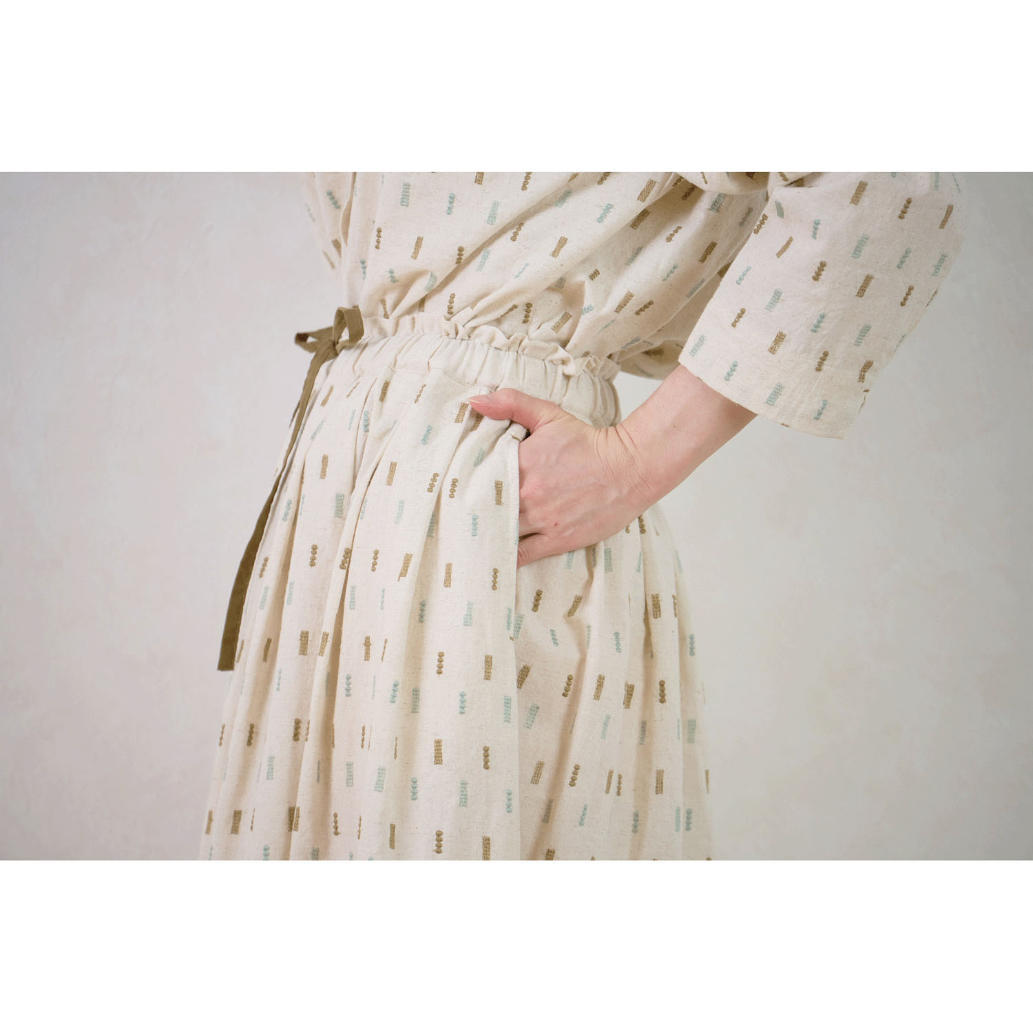 le ciel ダンガリーマルトシカク刺繍スカート - 画像9