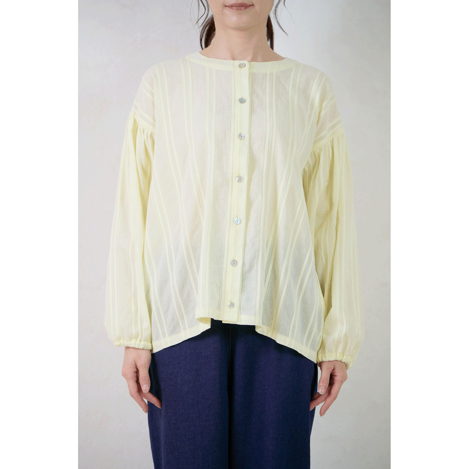 le ciel コットンコンドビースストライプブラウス - 画像1