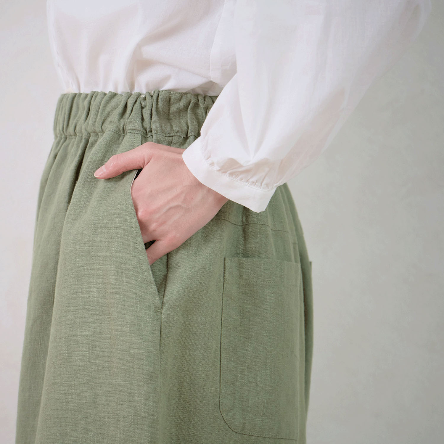 le ciel 麻綿平織パンツ - 画像9