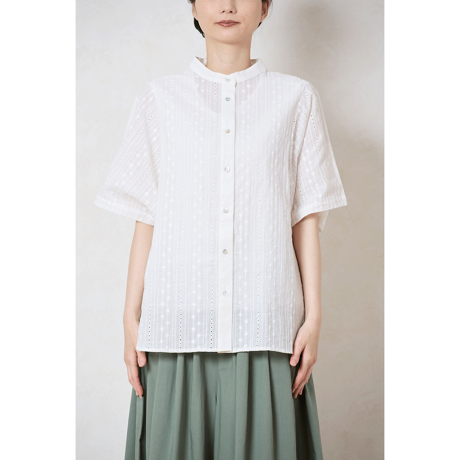 le ciel de demain コットンストライプレースチュニック - 画像3