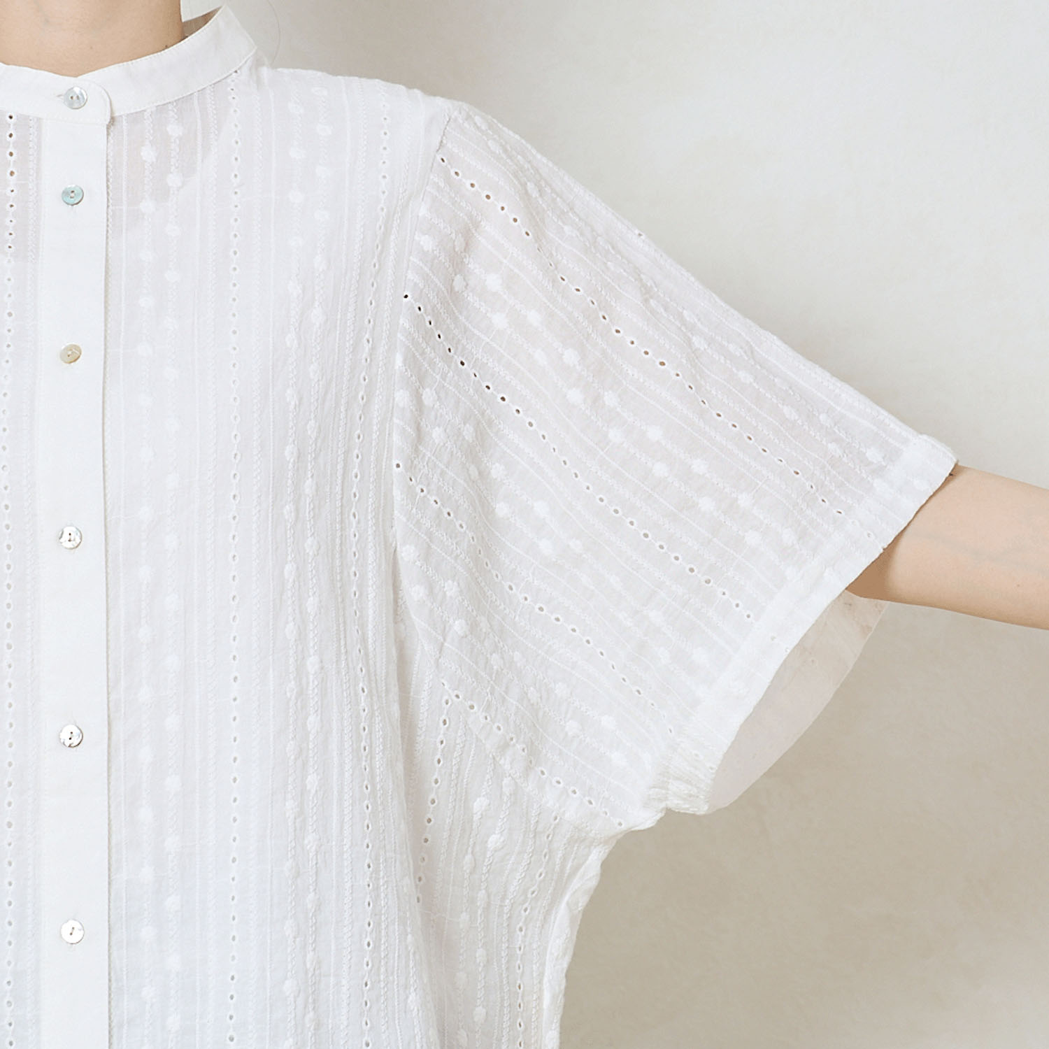 le ciel de demain コットンストライプレースチュニック - 画像6