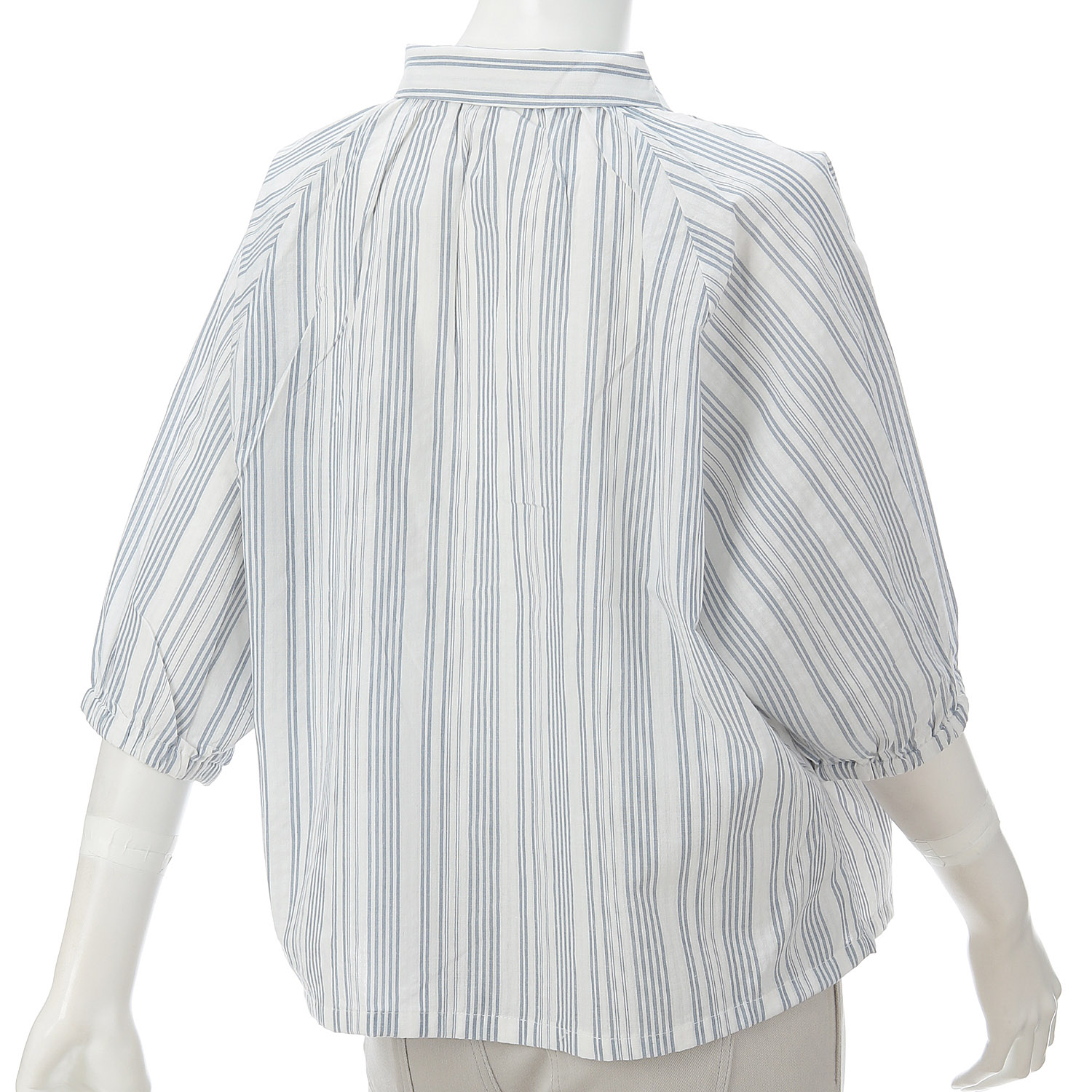 le ciel de demain 綿混ランダムサッカーストライプブラウス - 画像5