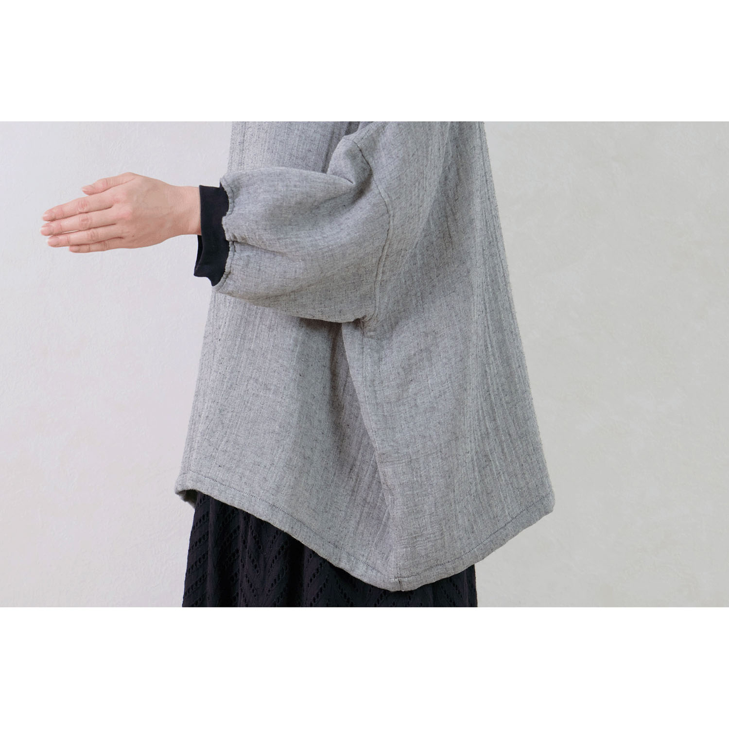 le ciel a tempsdoux  綿シャンブレーダブルガーゼブラウス - 画像6