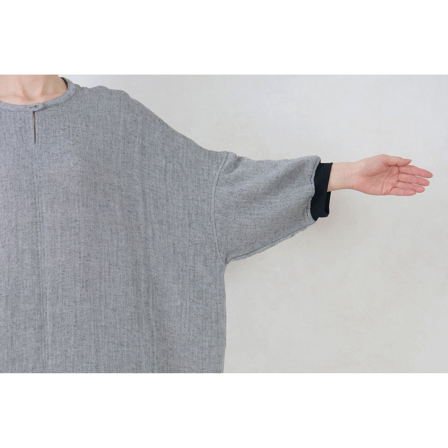 le ciel a tempsdoux  綿シャンブレーダブルガーゼブラウス - 画像7