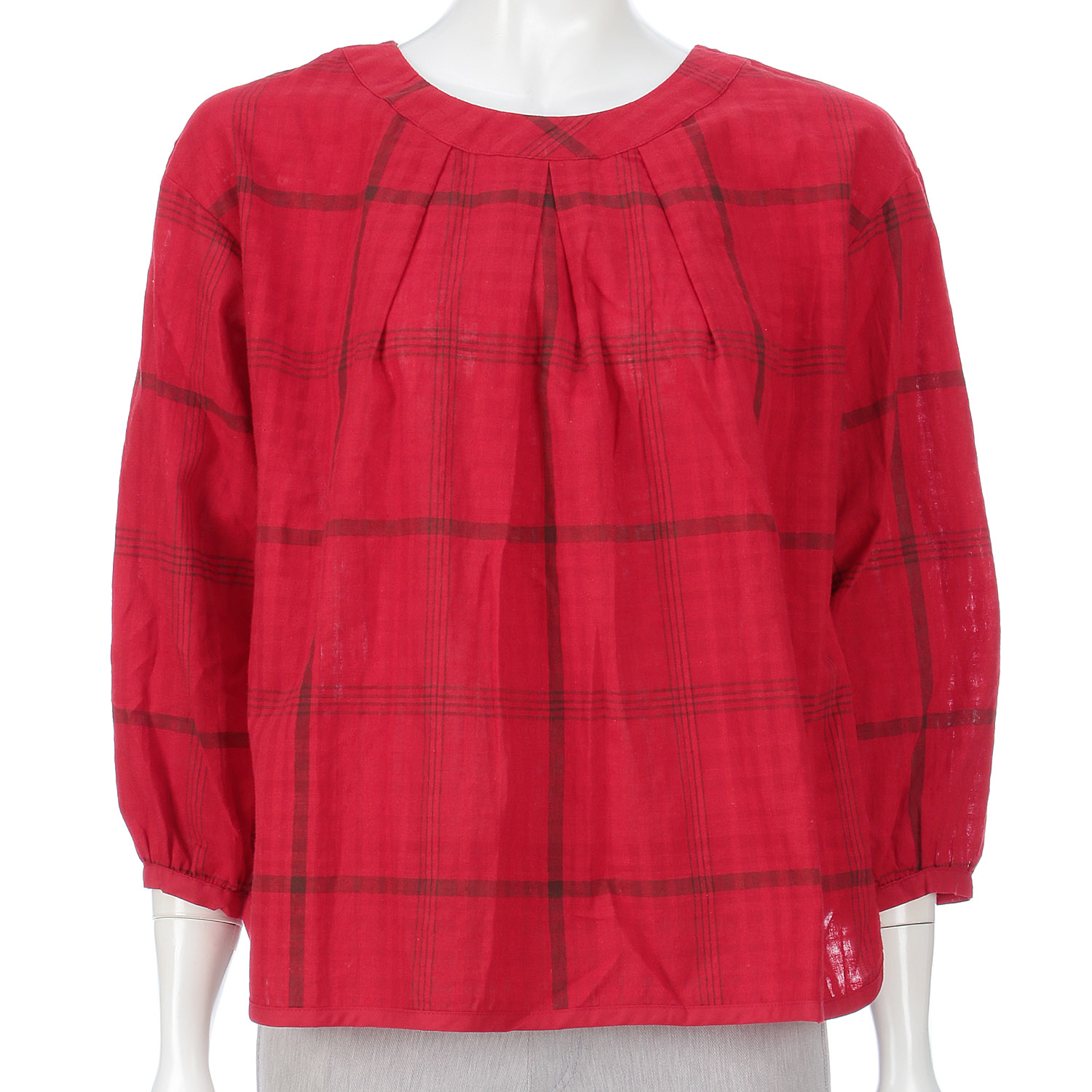 le ciel a tempsdoux 先染めチェックブラウス - 画像3