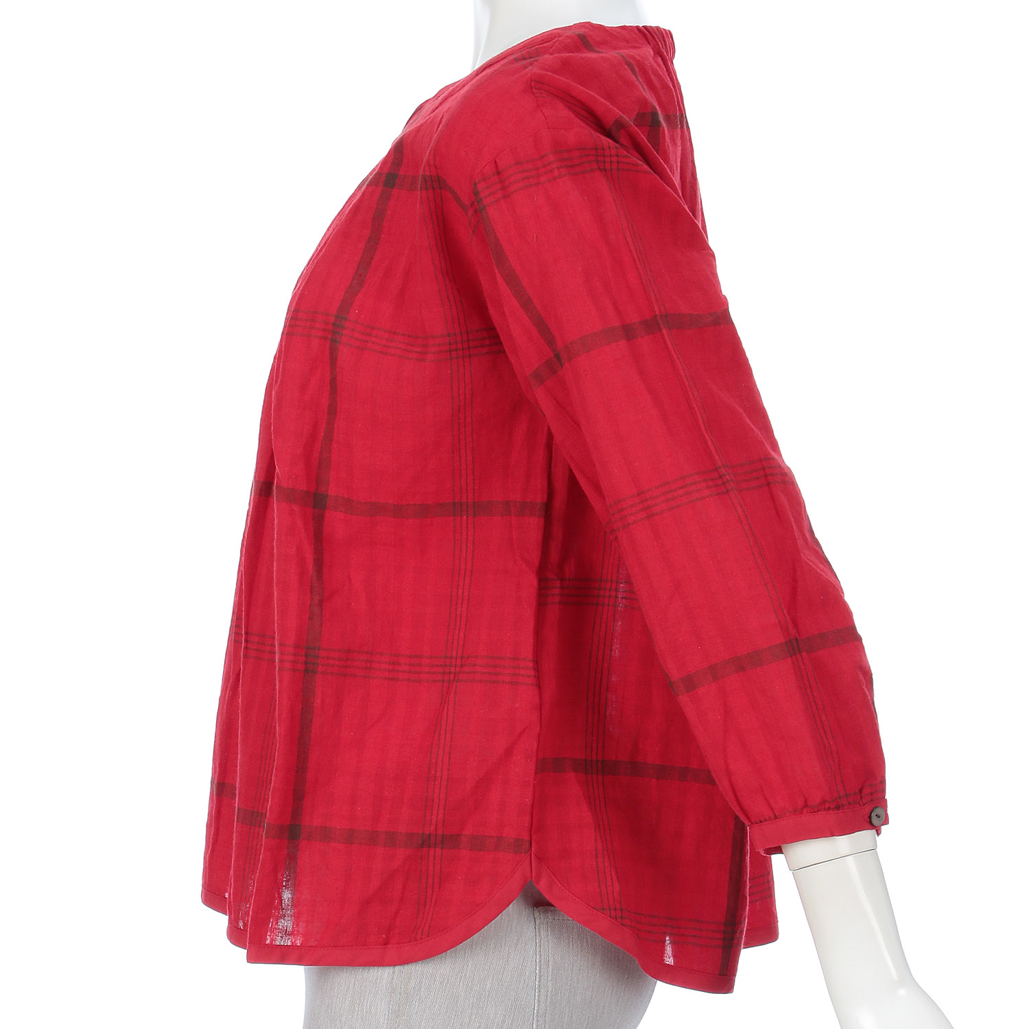 le ciel a tempsdoux 先染めチェックブラウス - 画像4