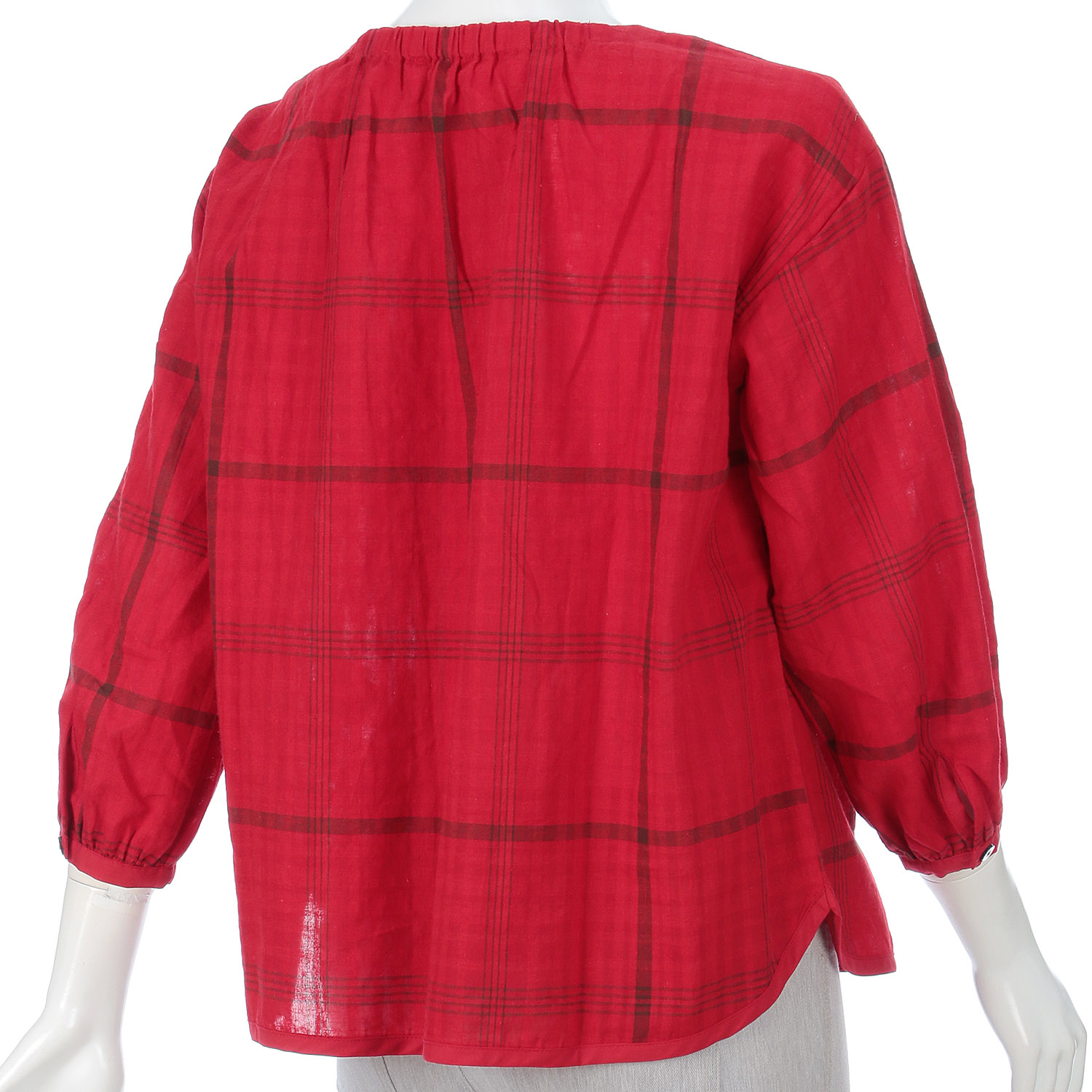 le ciel a tempsdoux 先染めチェックブラウス - 画像5