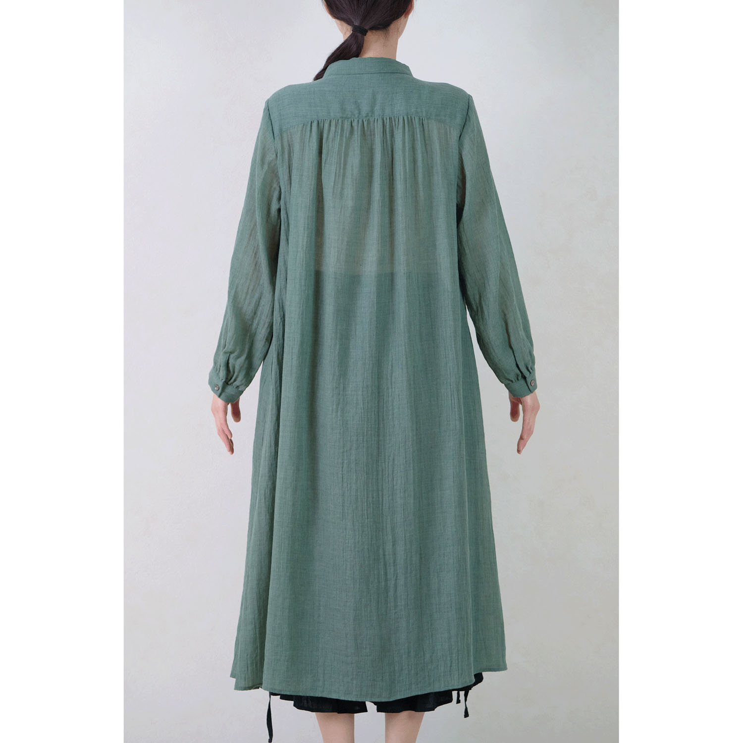 le ciel a tempsdoux 綿混ガーゼシャンブレーワンピース - 画像6