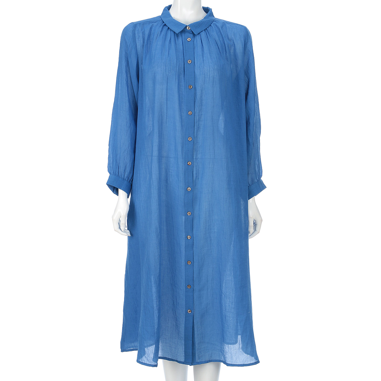 le ciel a tempsdoux 綿混ガーゼシャンブレーワンピース - 画像10