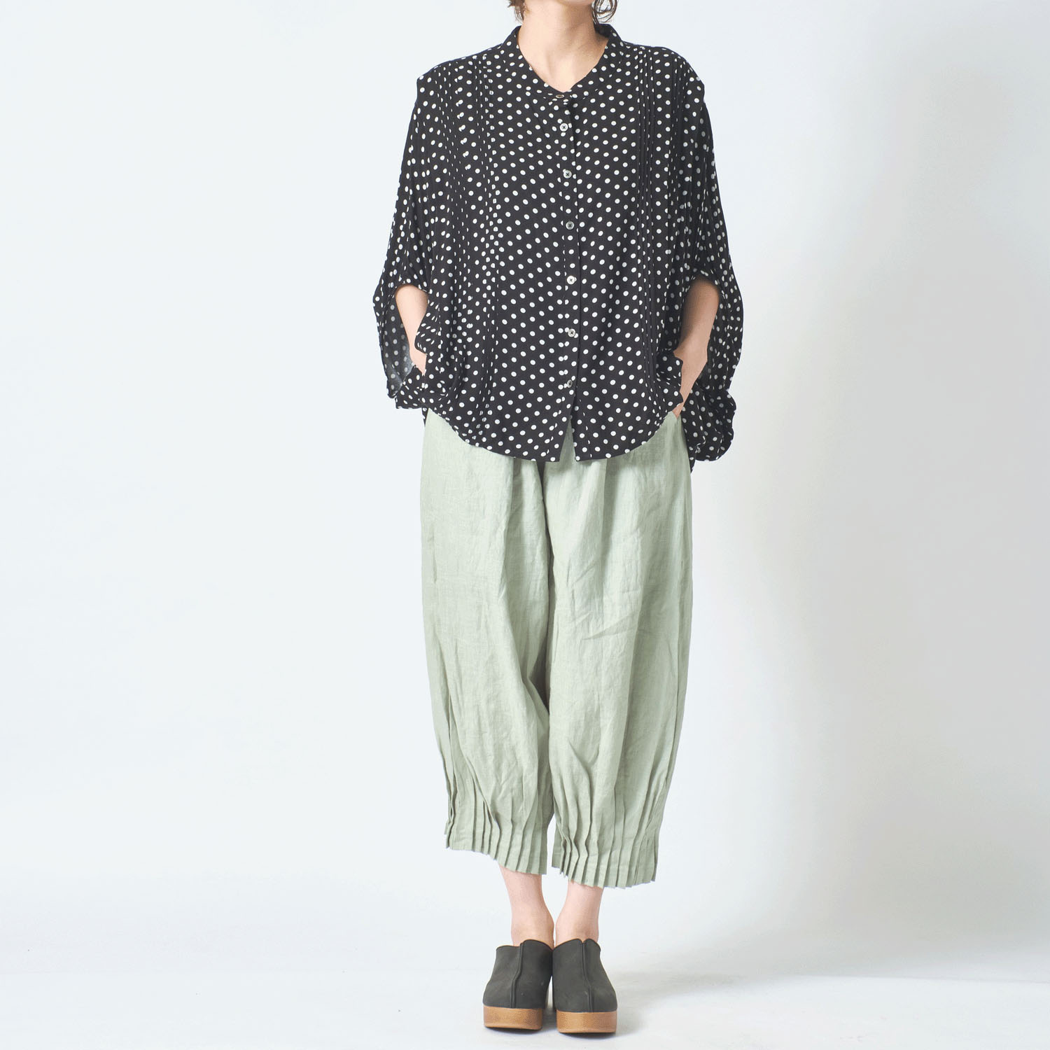 ubasoku 裏地付きワイドシルエットパンツ - 画像15