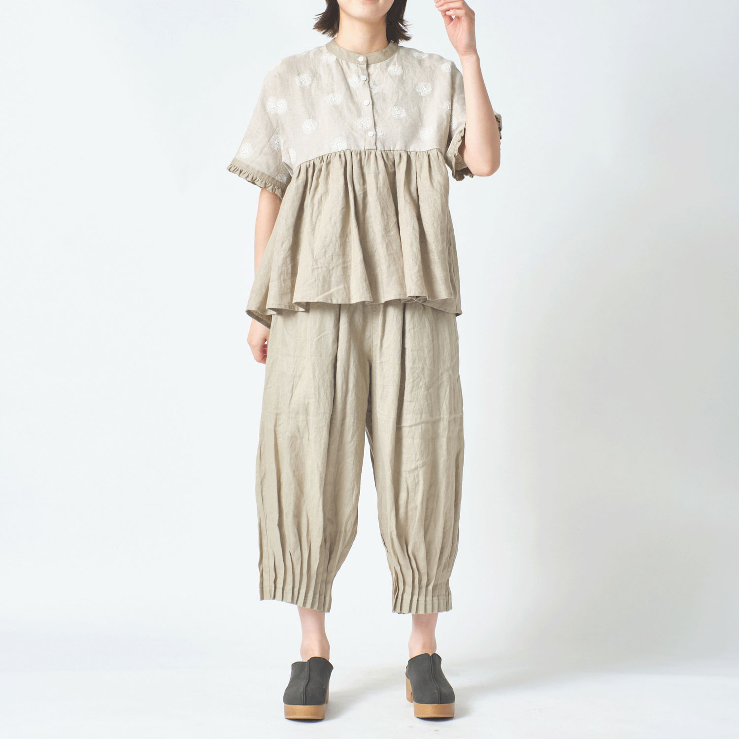 ubasoku 裏地付きワイドシルエットパンツ - 画像9