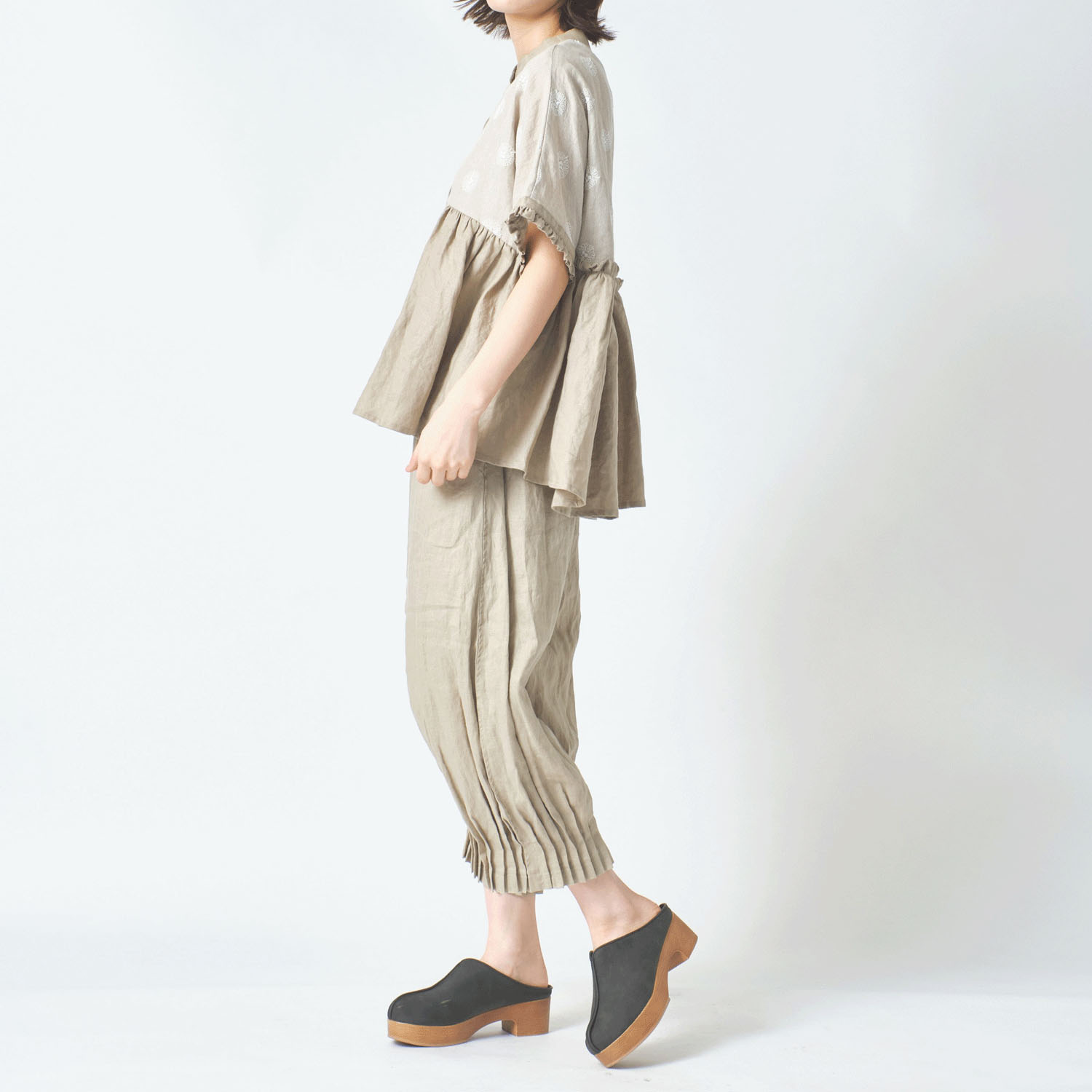 ubasoku 裏地付きワイドシルエットパンツ - 画像10