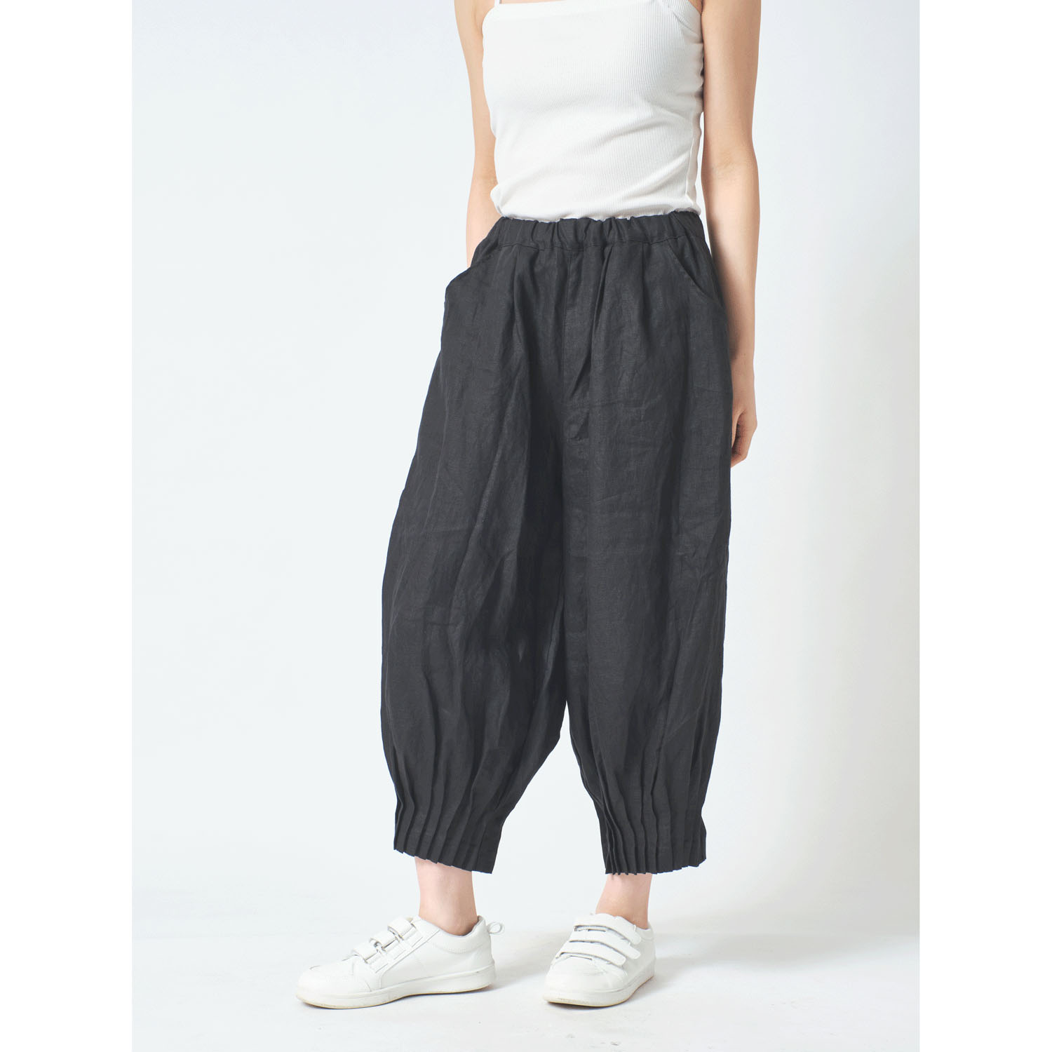 ubasoku 裏地付きワイドシルエットパンツ - 画像1