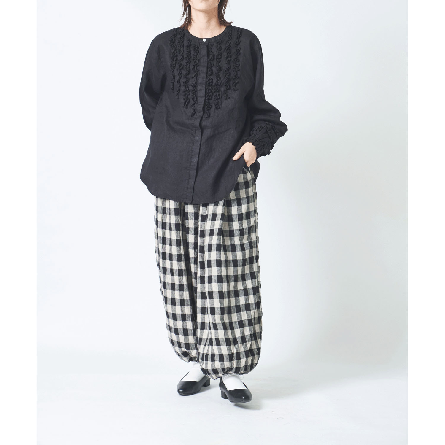 ubasoku 裾ゴムボリュームパンツ - 画像4