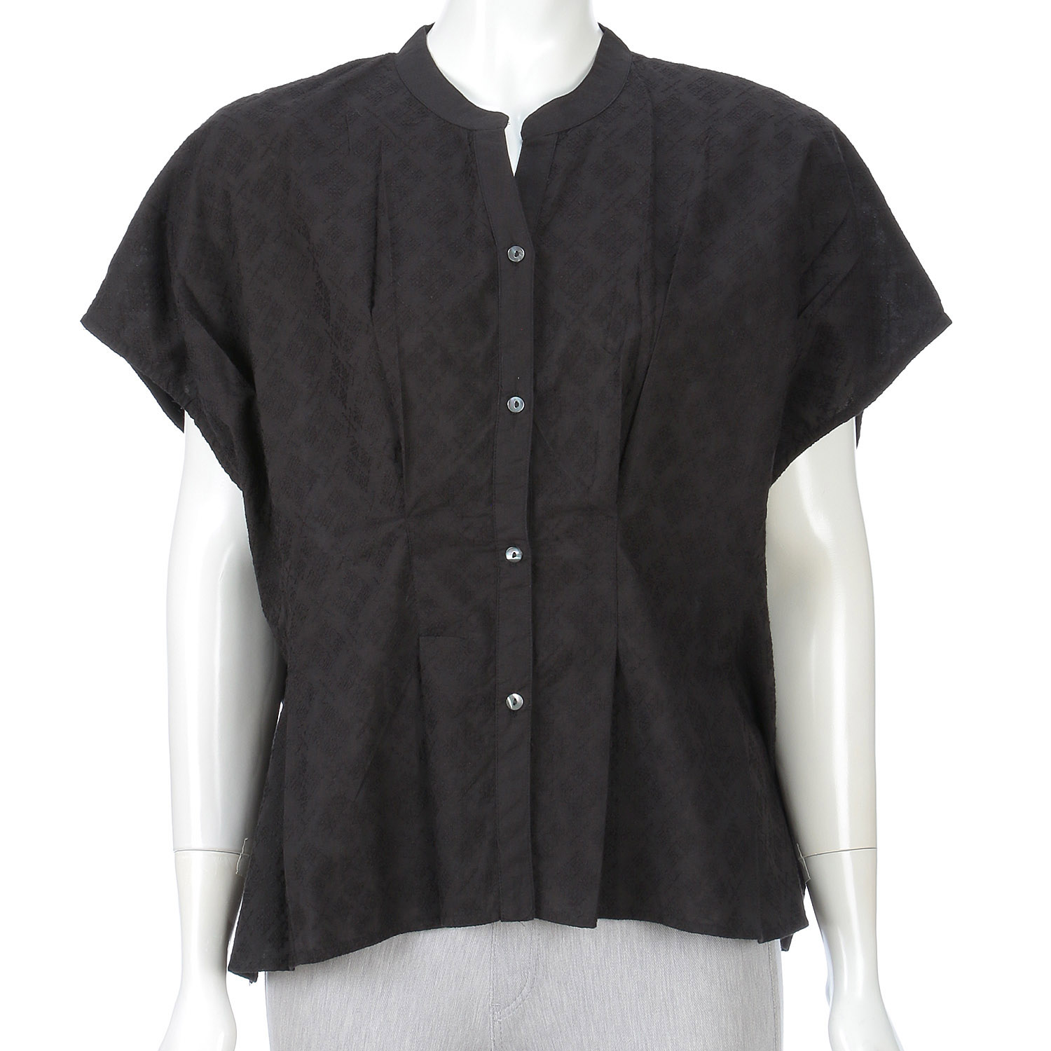 【Insta Live】Fanaka ジオメトリック刺繍ウエストタックフレンチスリーブブラウス - 画像2