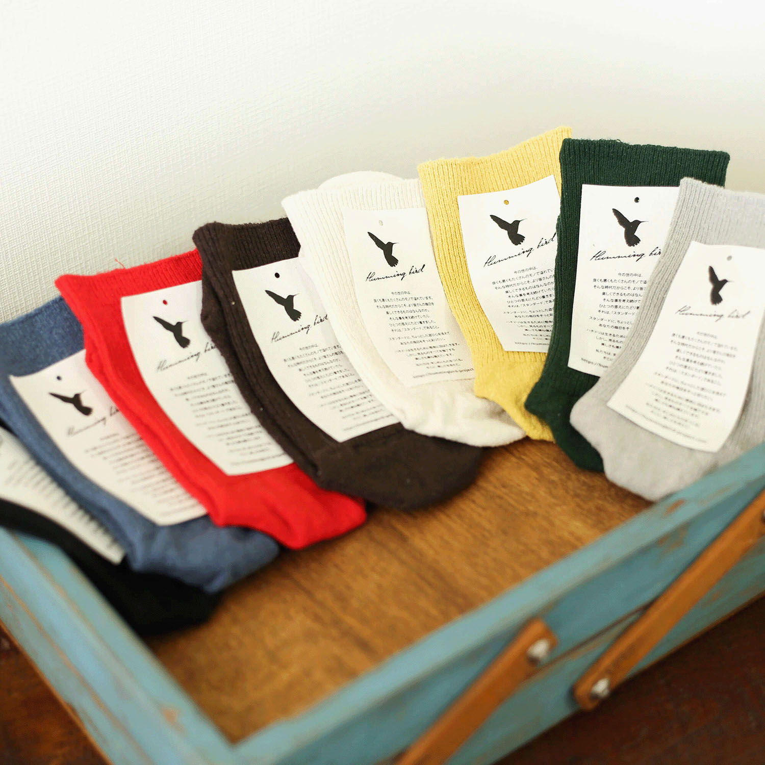 【ETONET限定】HUMMING BIRD ゴム無しシルクリブソックス