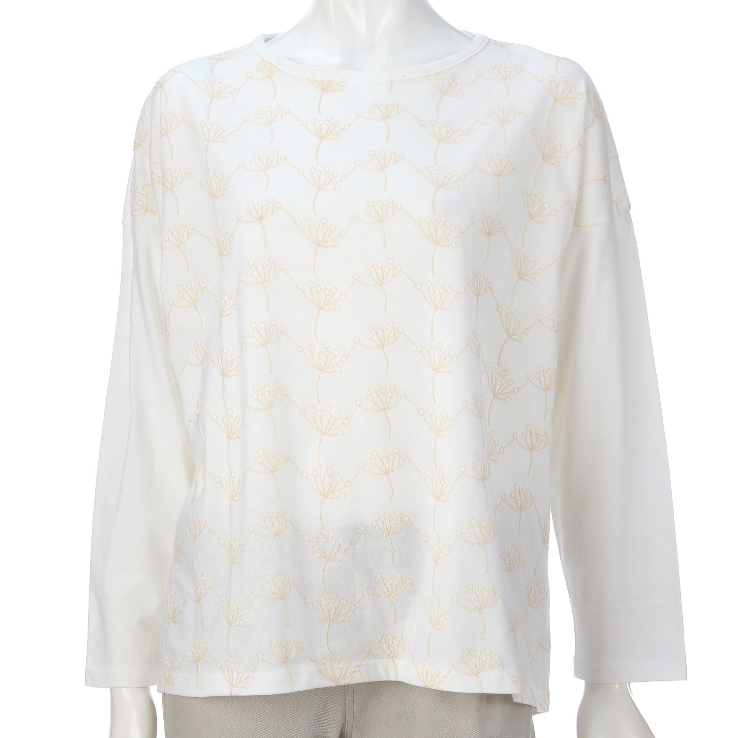 homeworking 30天竺刺繍ボートネックプルオーバー - 画像1