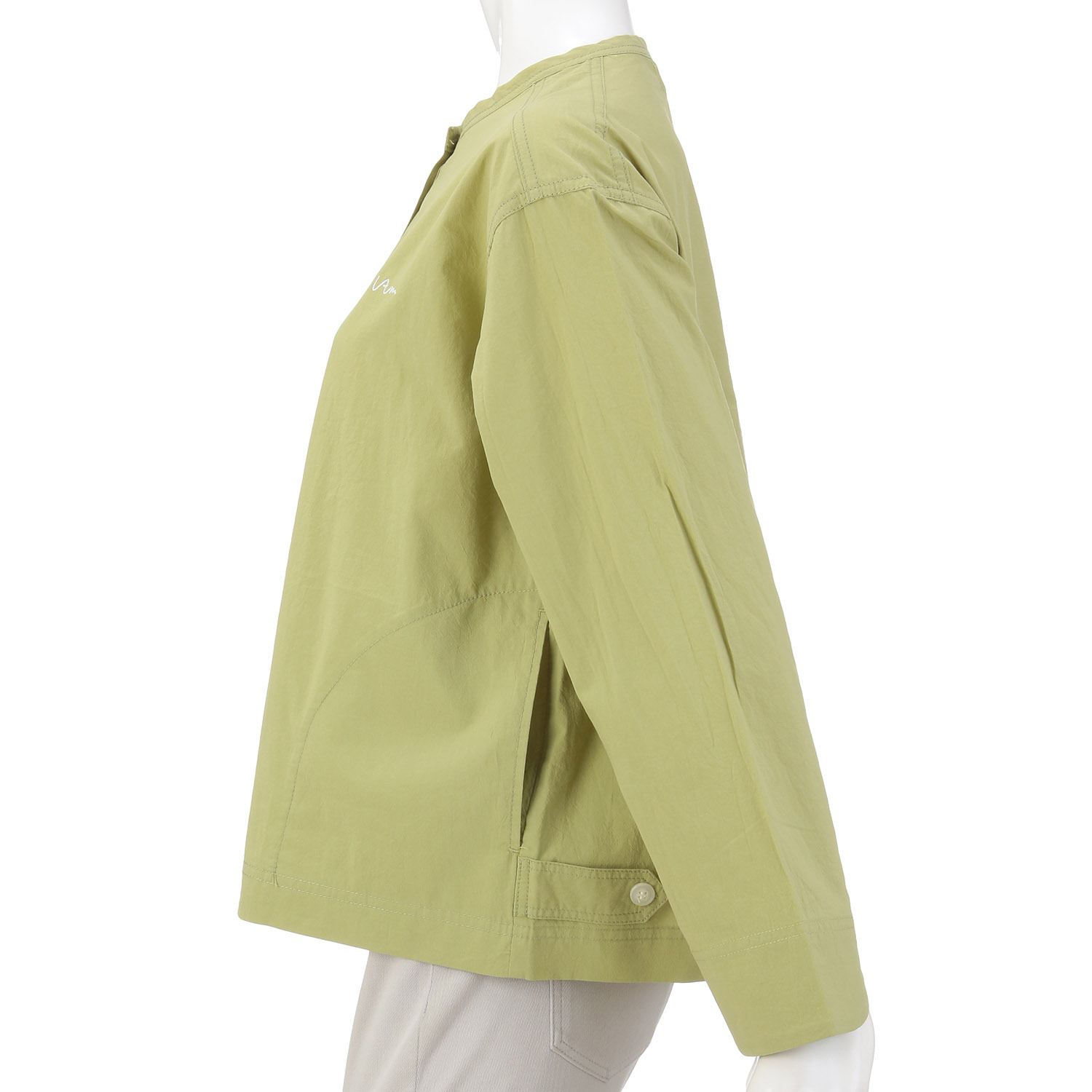 【新ブランド】VAMU ノーカラーシャツブルゾン - 画像6