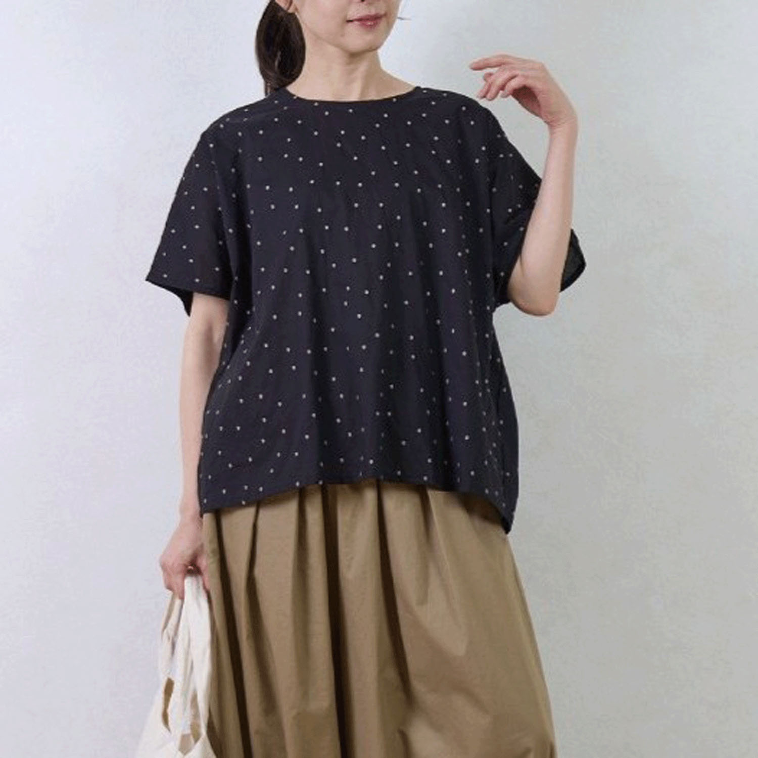 le ciel de demain コットンランダムドット刺繍ブラウス - 画像8