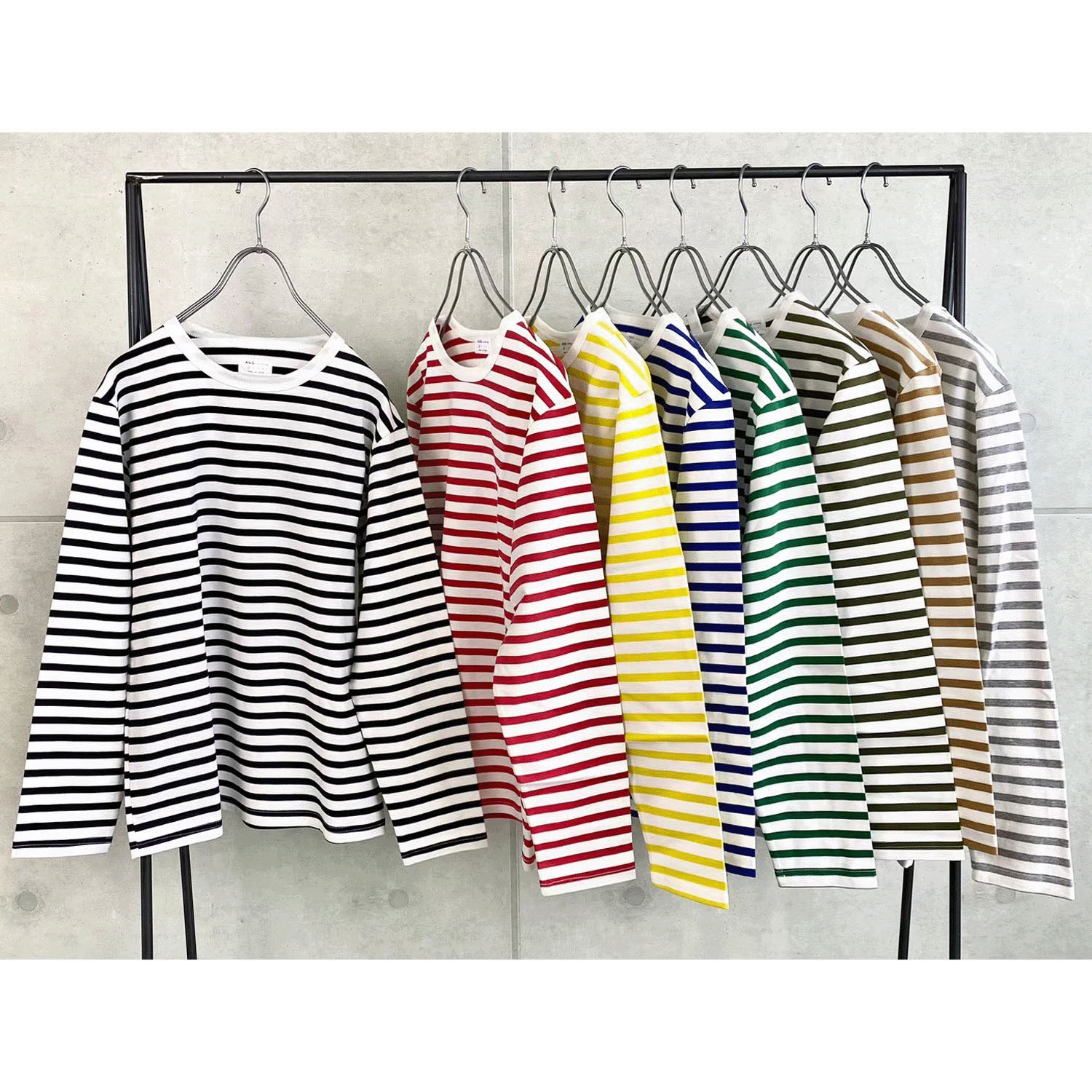 AUG ボーダークルーネックT - 画像1